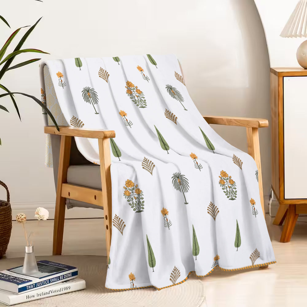 Palm & Petal Cotton Dohar Printable & Reversible