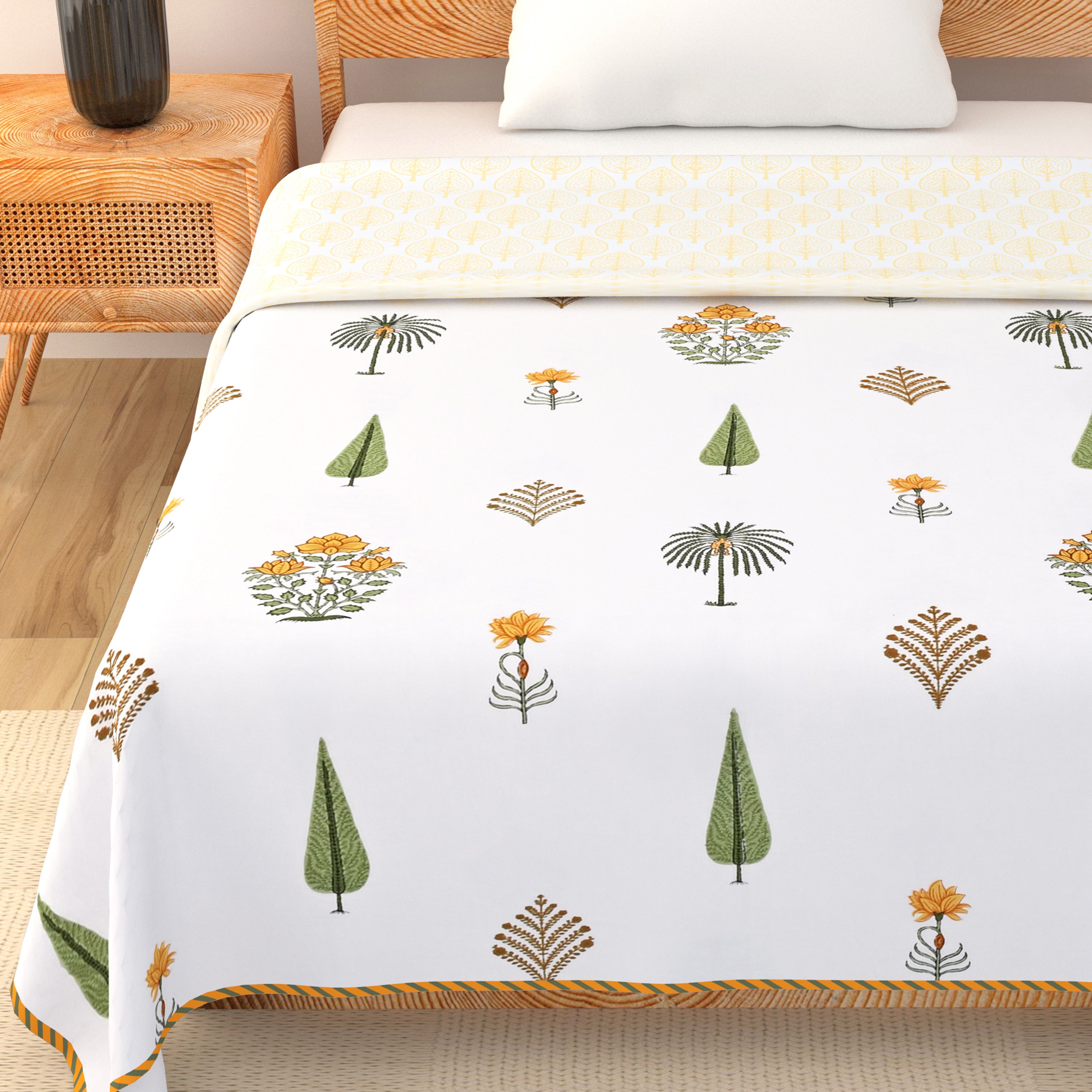 Palm & Petal Cotton Dohar Printable & Reversible