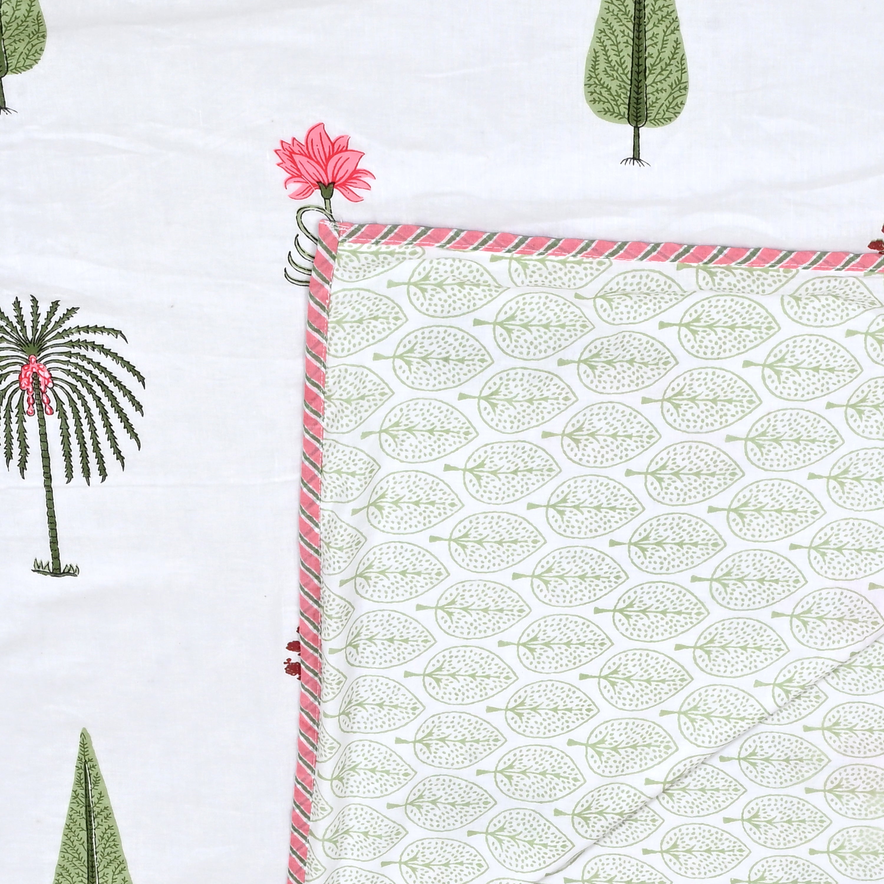 Pink Bloom Breeze Cotton Dohar Printable & Reversible