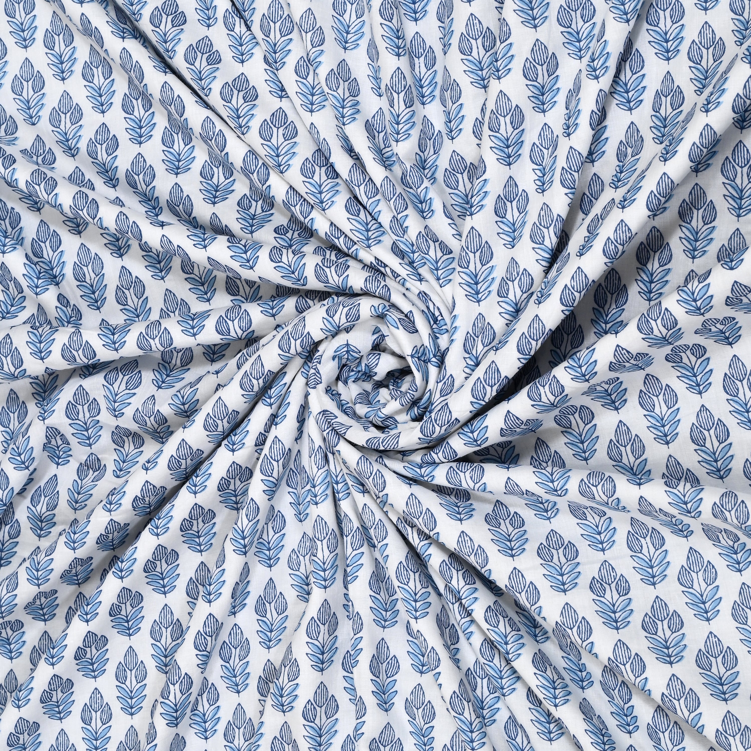 Indigo Frost Flower Cotton Dohar Printable & Reversible