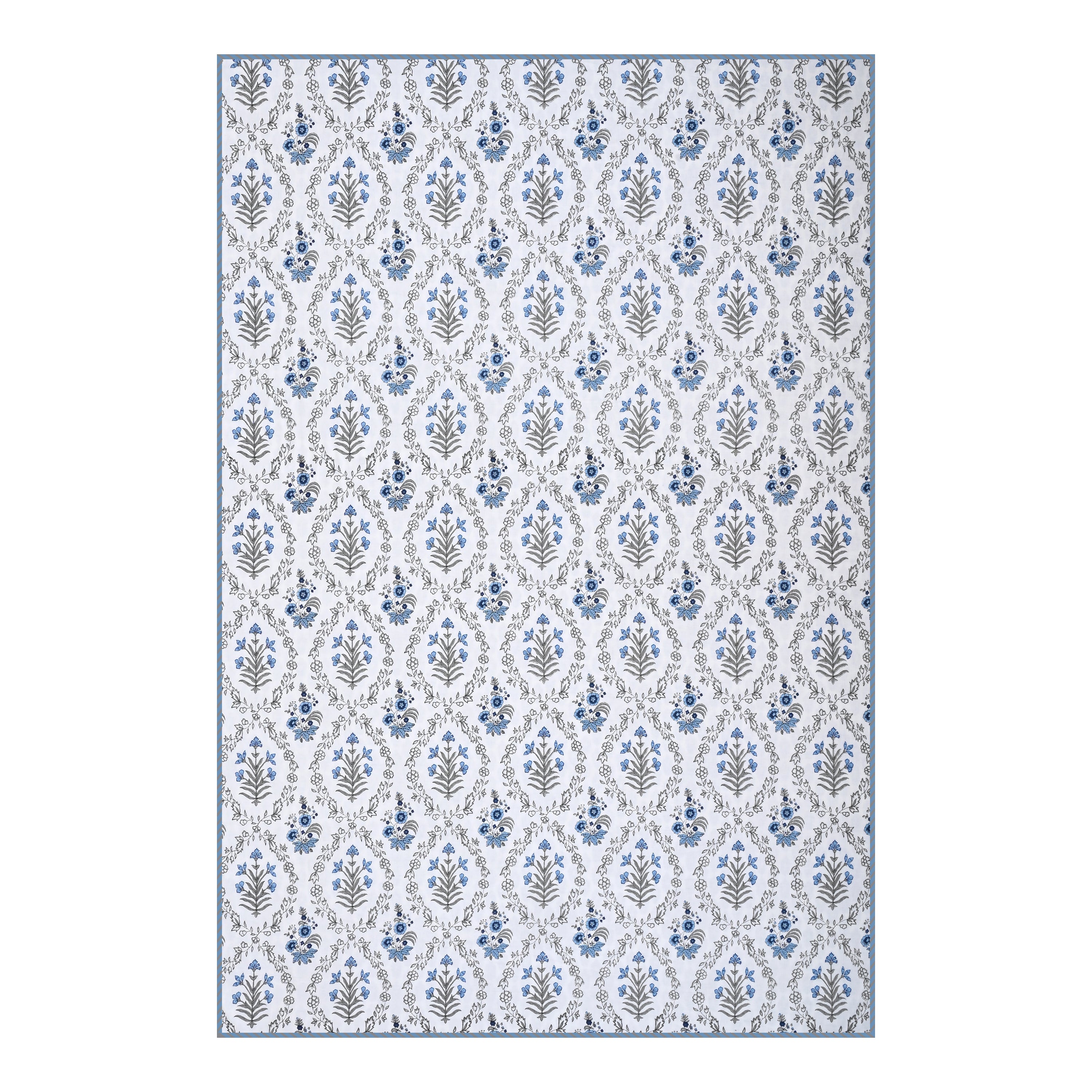Indigo Frost Flower Cotton Dohar Printable & Reversible