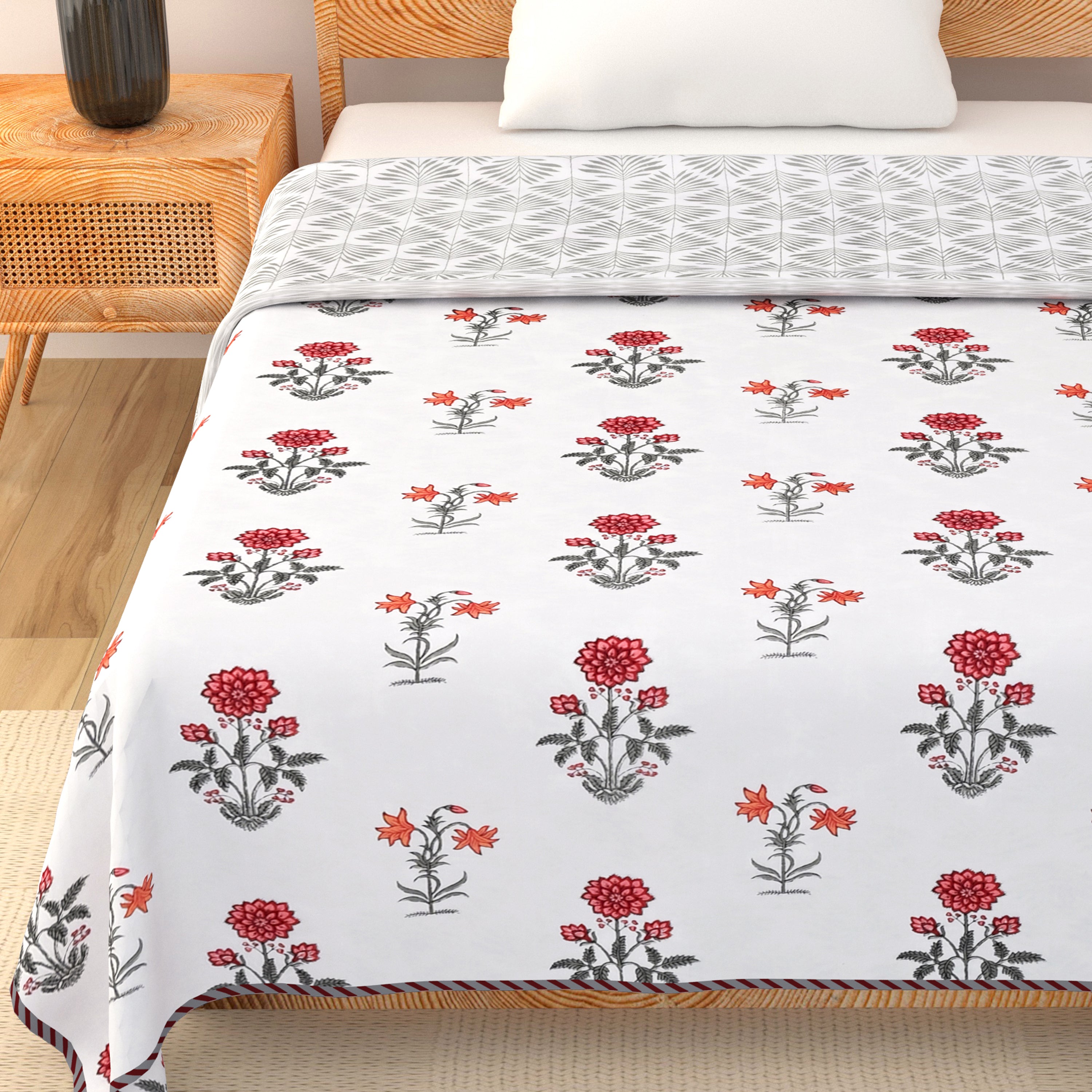 Scarlet Mist Cotton Dohar Printable & Reversible