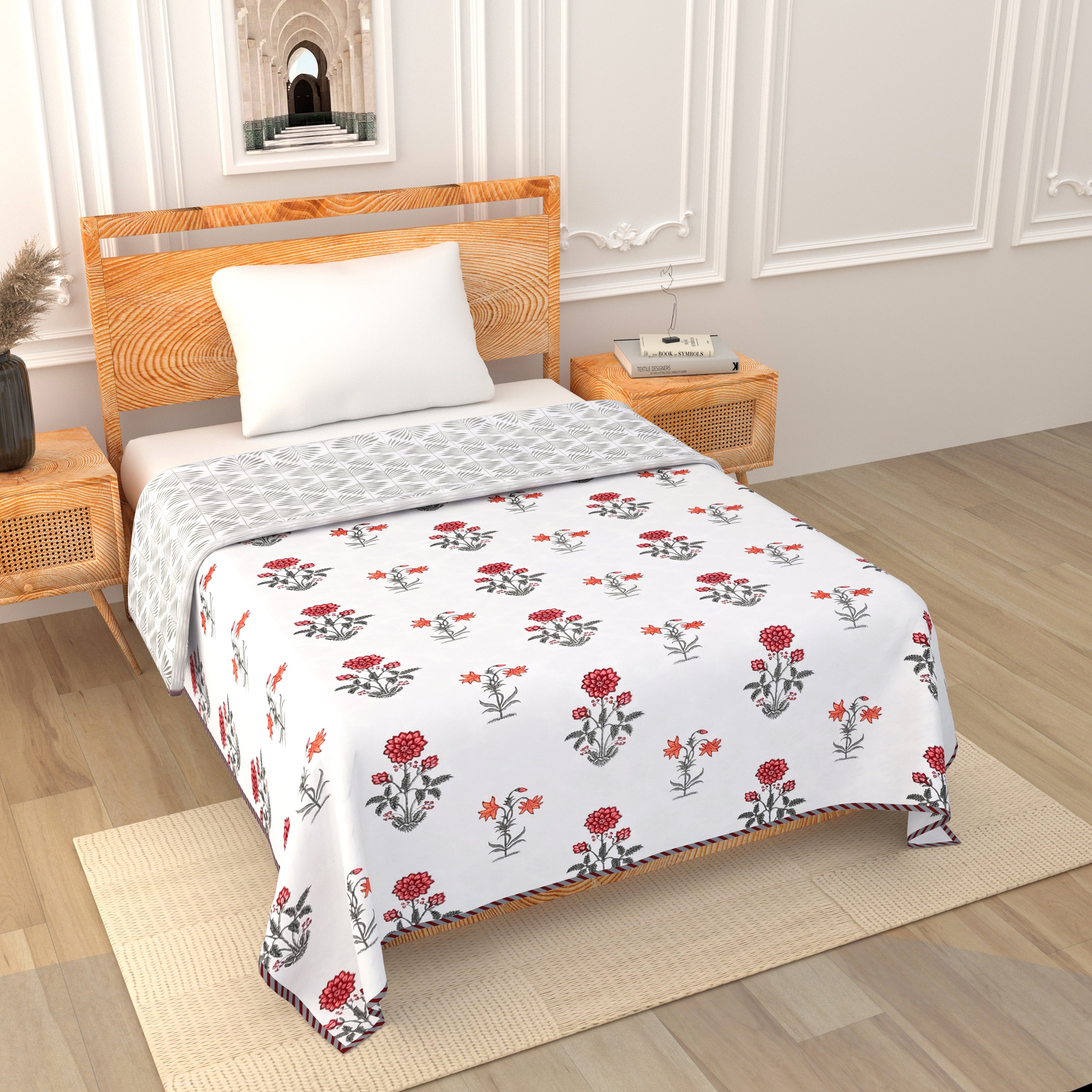 Scarlet Mist Cotton Dohar Printable & Reversible