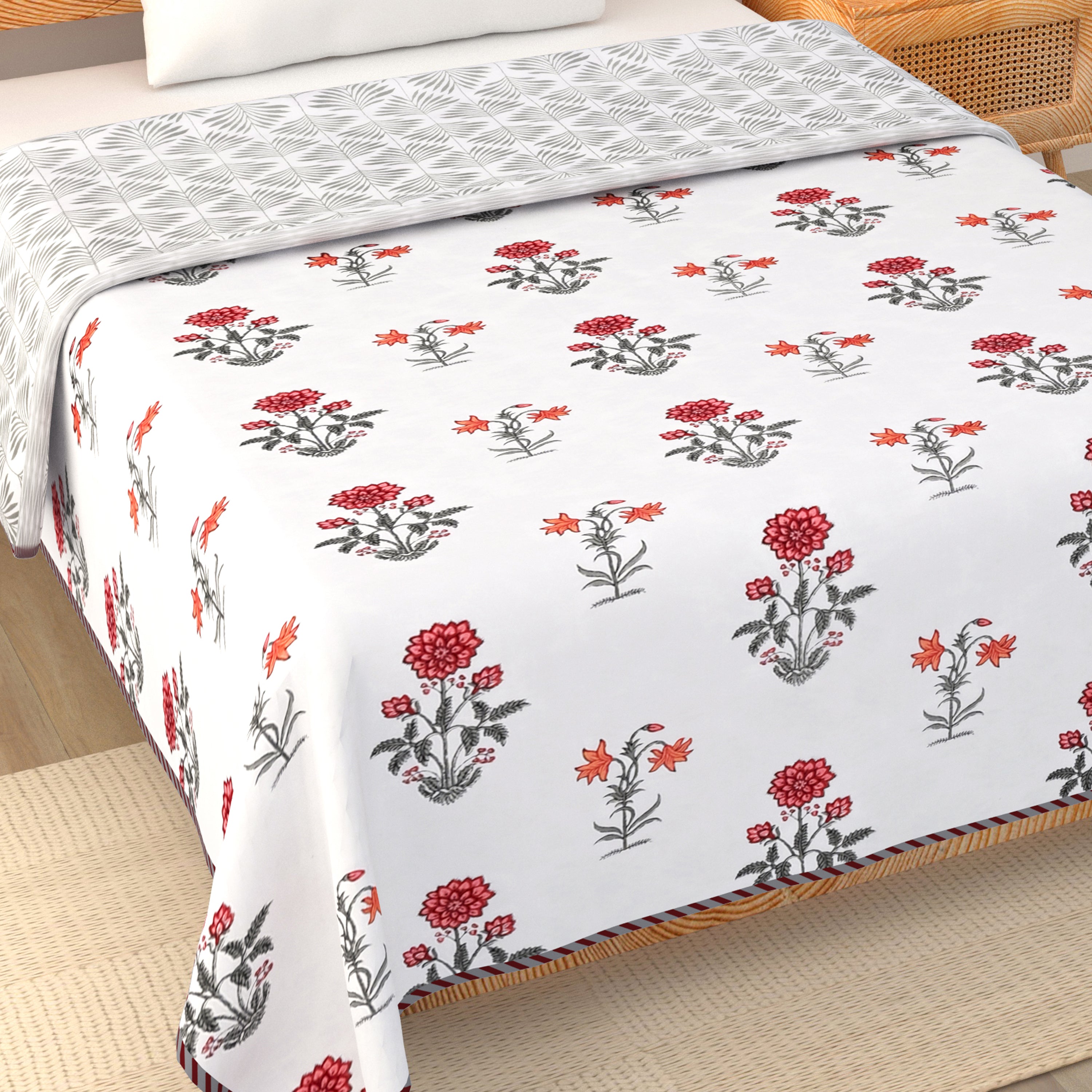 Scarlet Mist Cotton Dohar Printable & Reversible