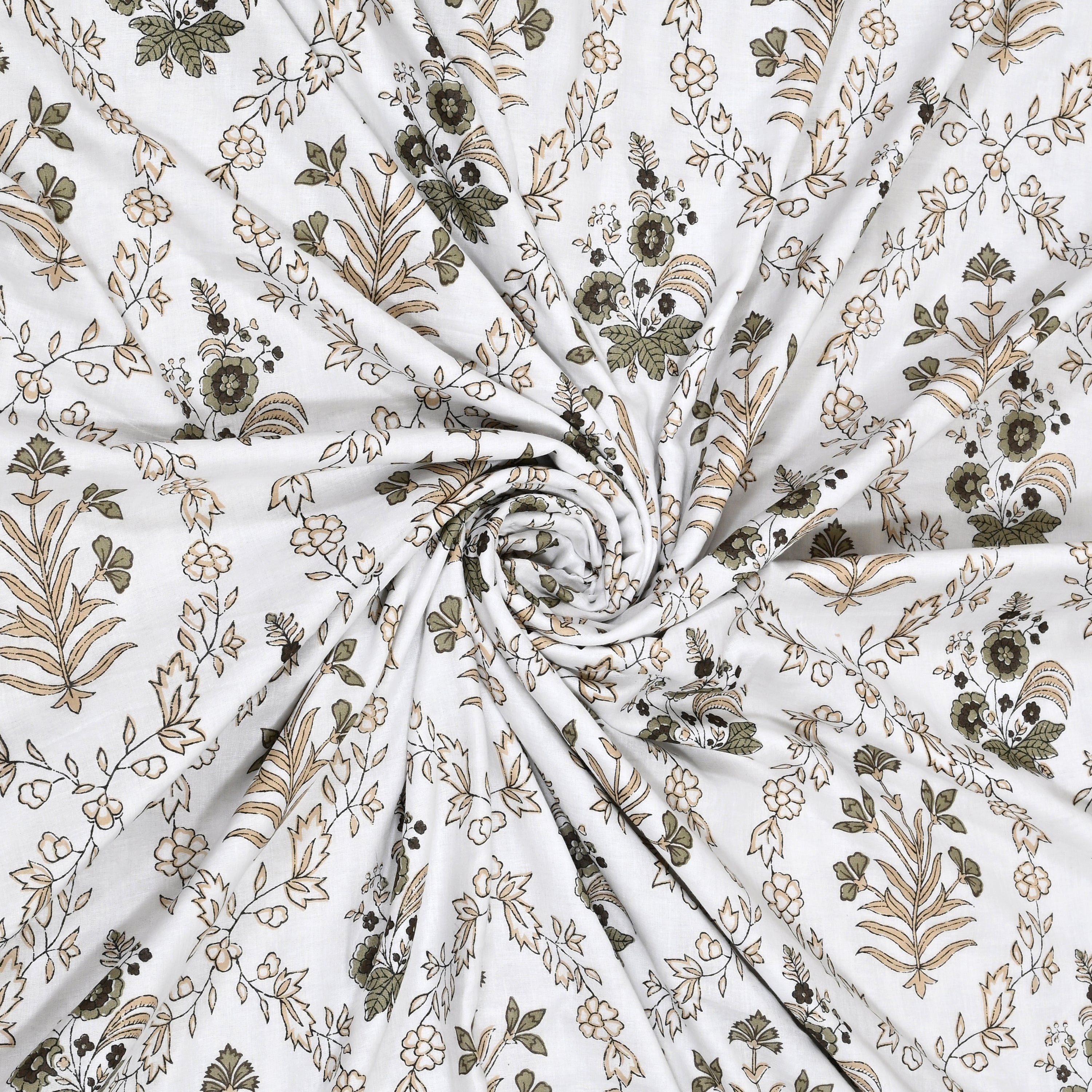 Botanical Calm Dohar Printable & Reversible - Green Leaf