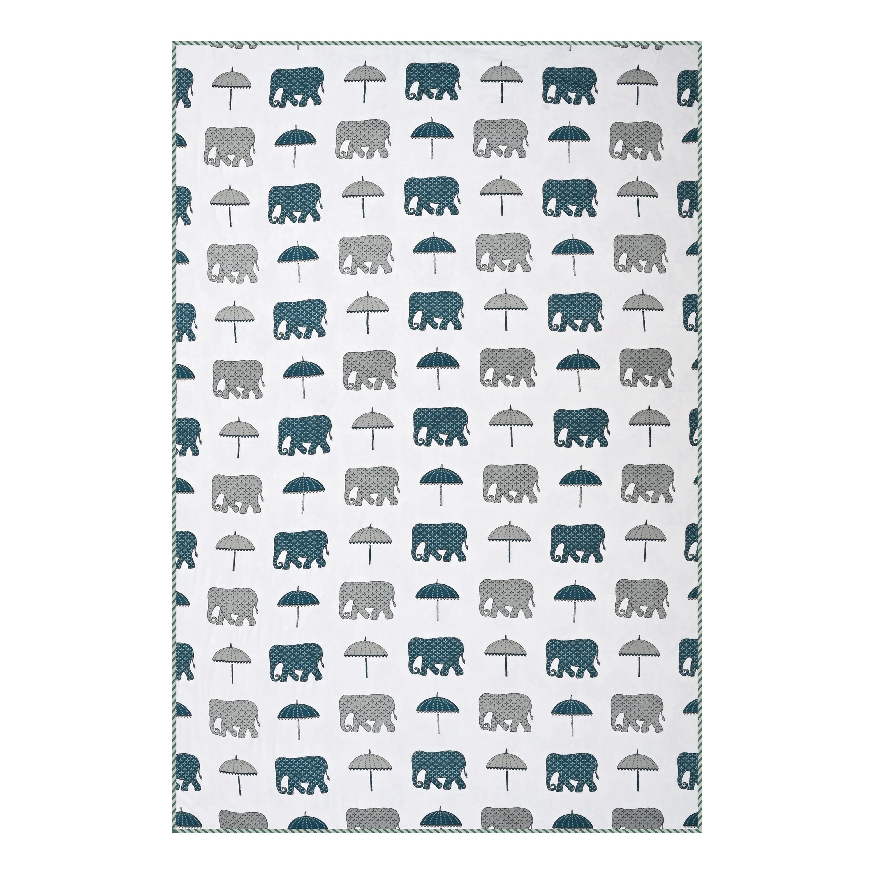 Botanical Calm Dohar Printable & Reversible - Blue Elephant