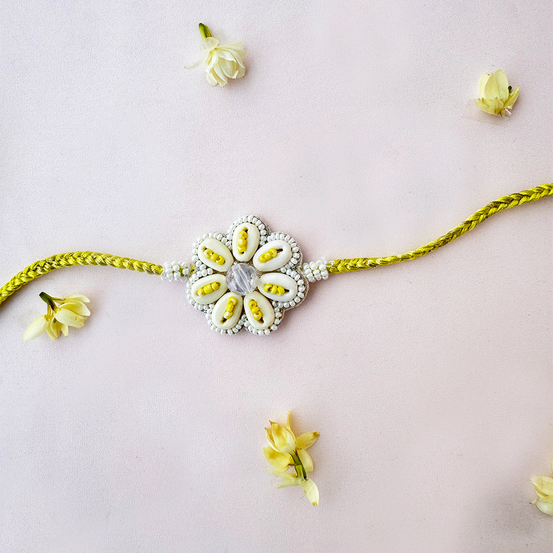 Yellow Pastel Bloom Handmade Rakhi