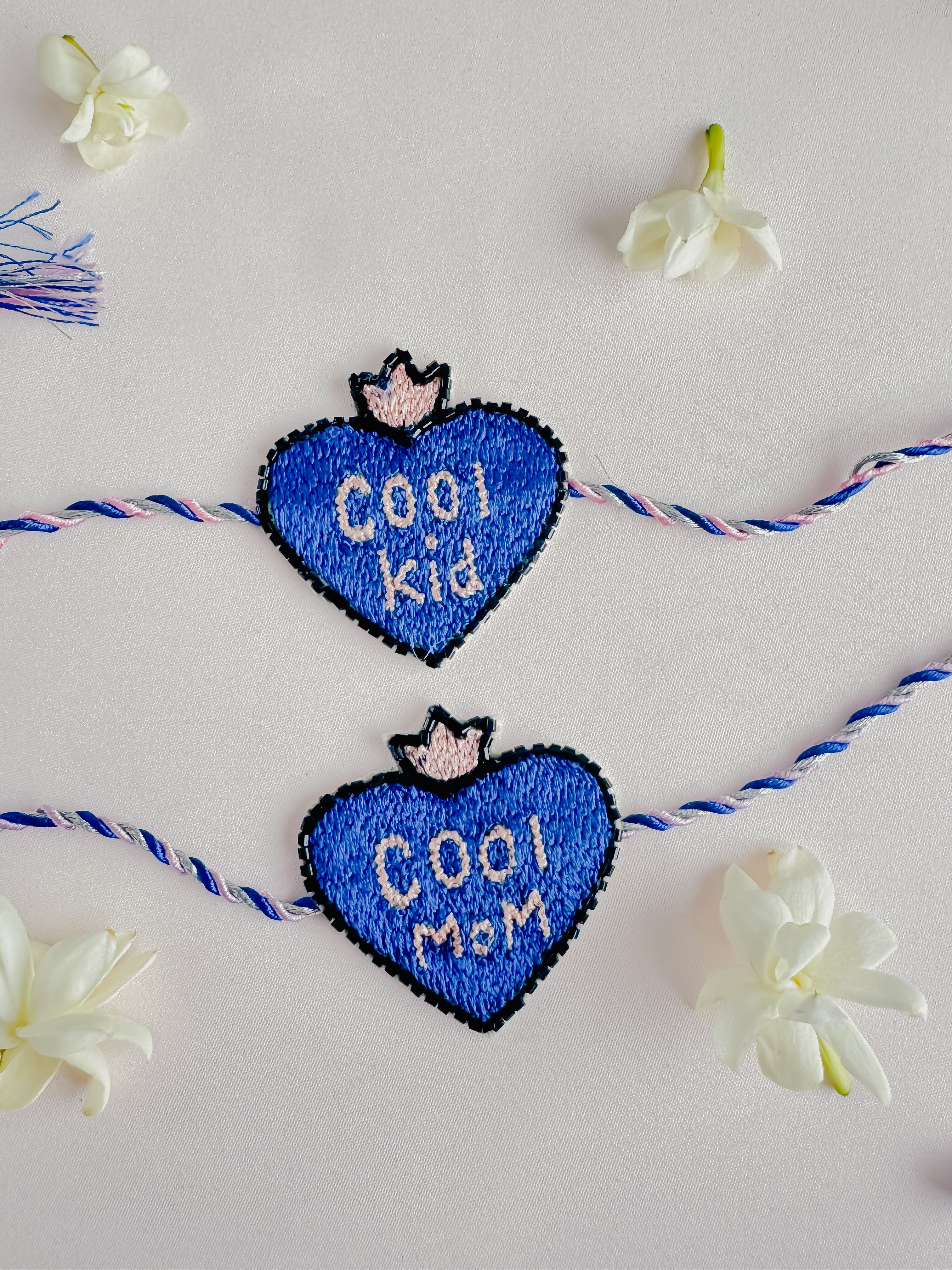 Set of 2- Crown Cool kid & Mom Handmade Rakhi