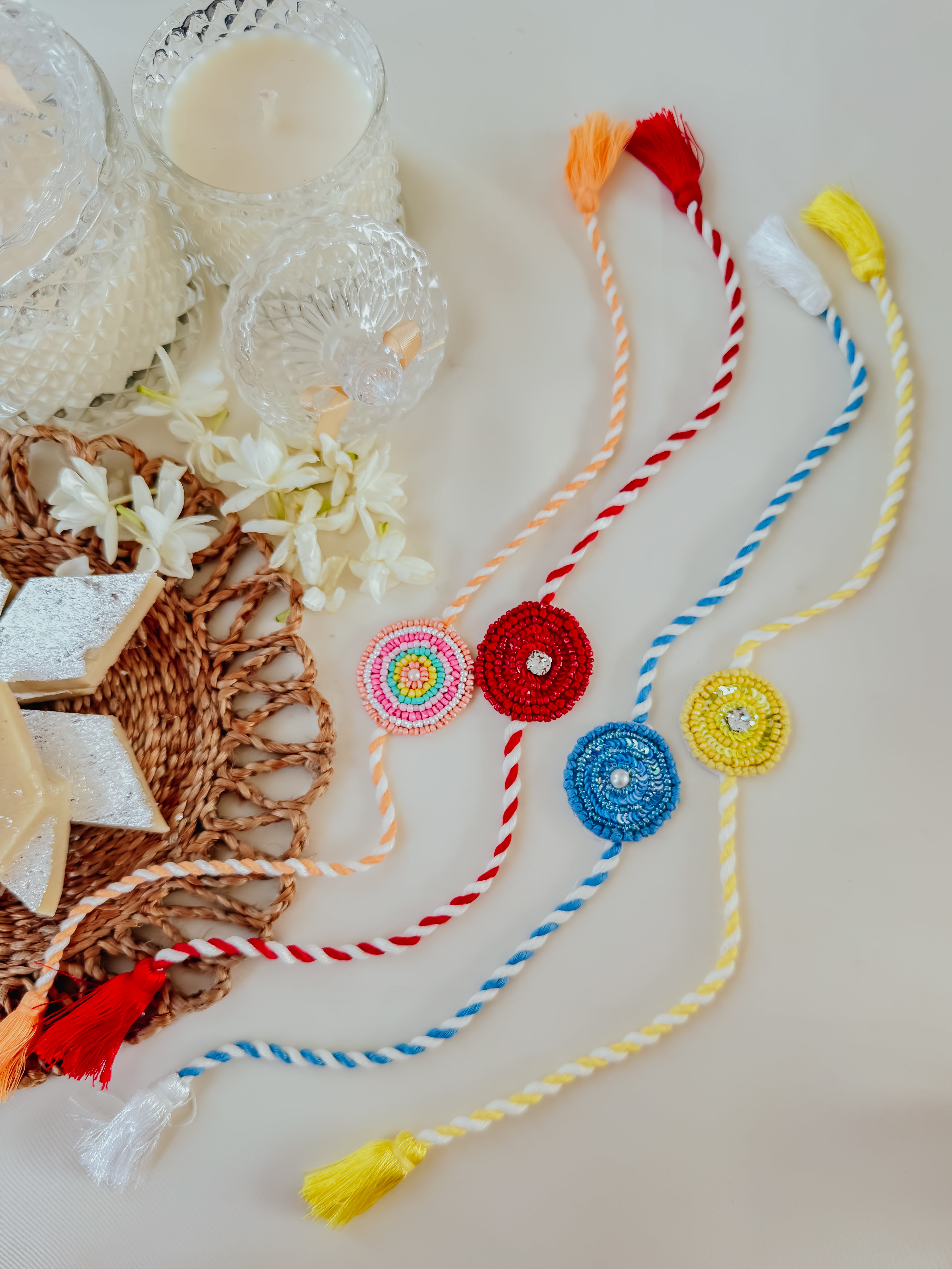 Set of 4- Blooming Bond Handmade Rakhi