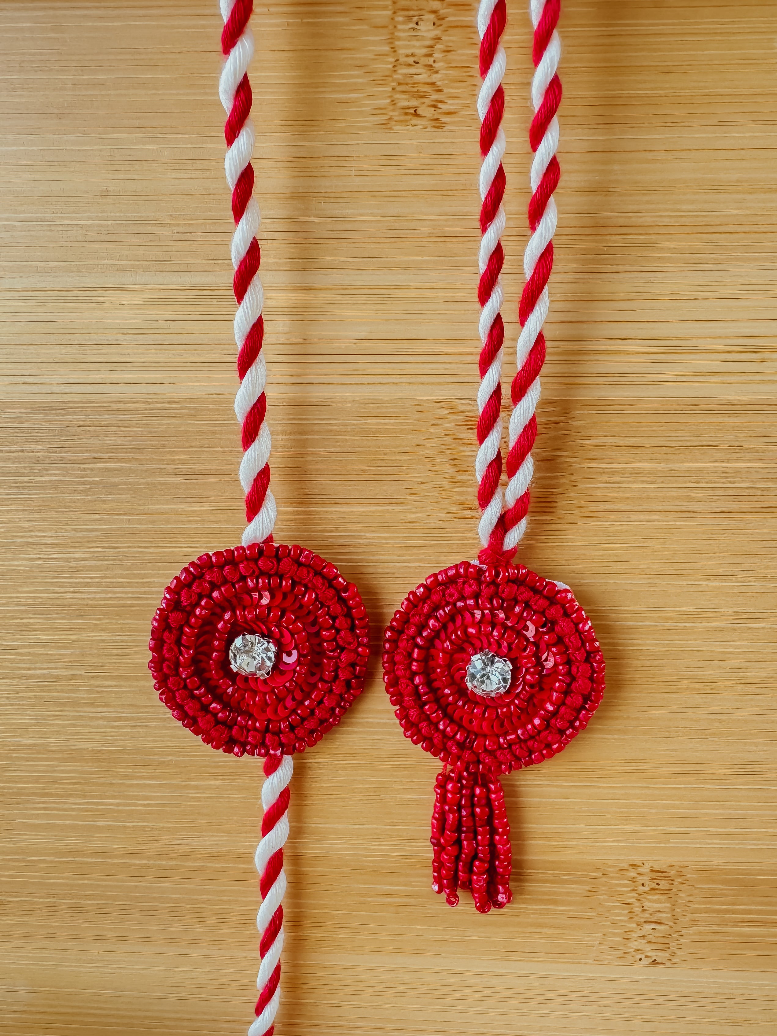 Crimson Thread & Lumba Set Handmade Rakhi