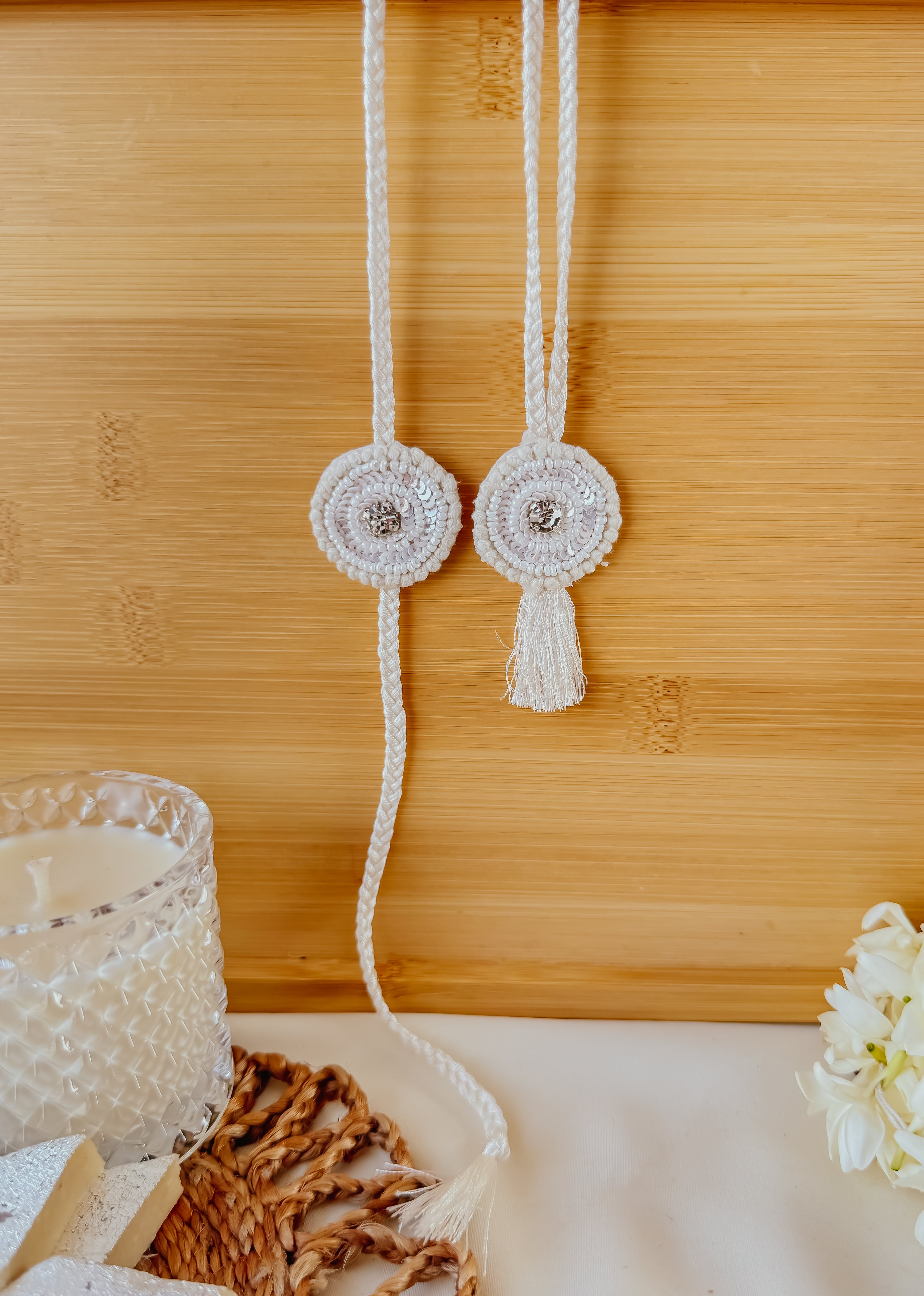 Pure Bliss Ivory & Lumba Set Handmade Rakhi