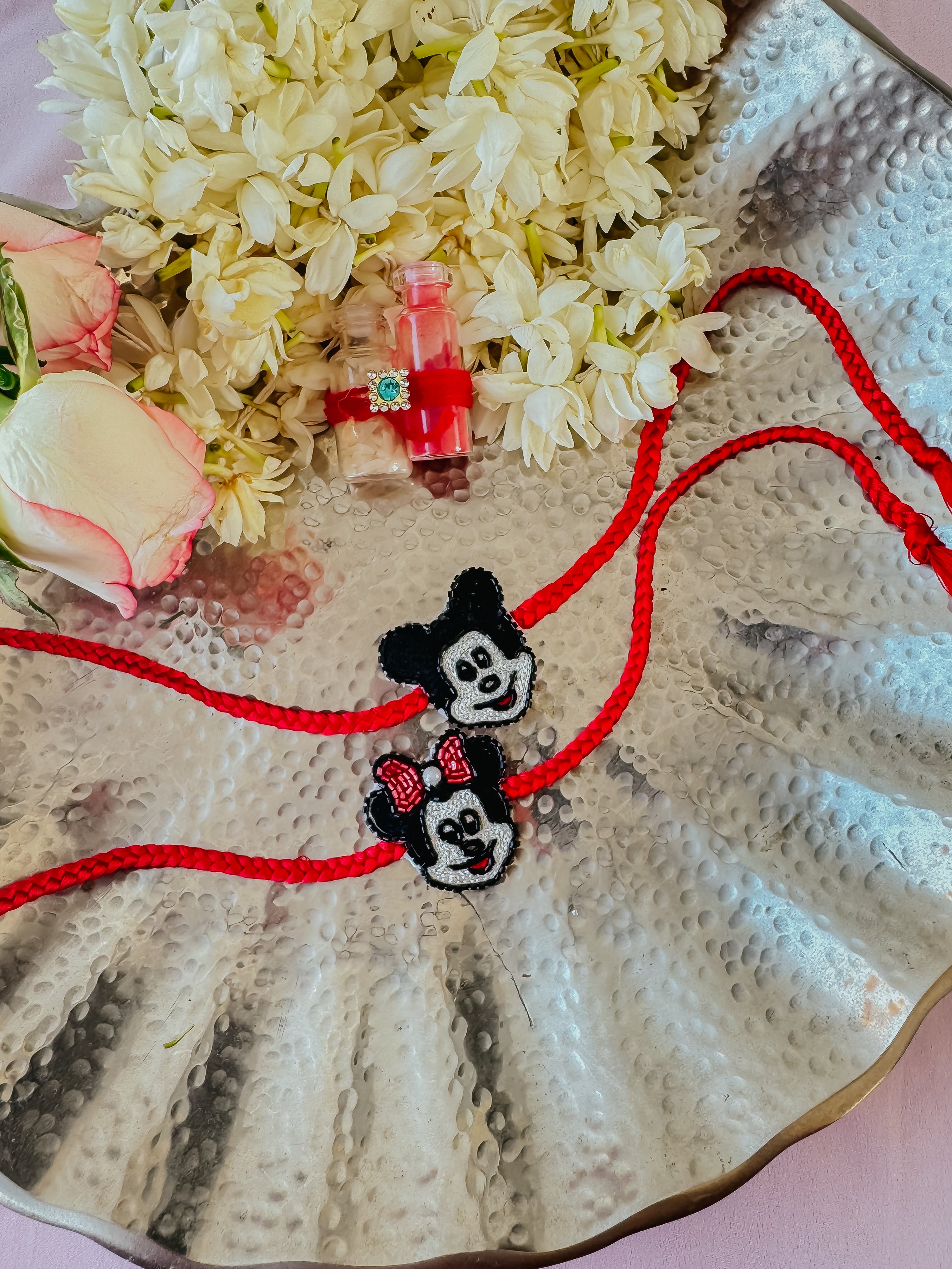 Set of 2- Mickey & Minnie Duo Handmade Rakhi