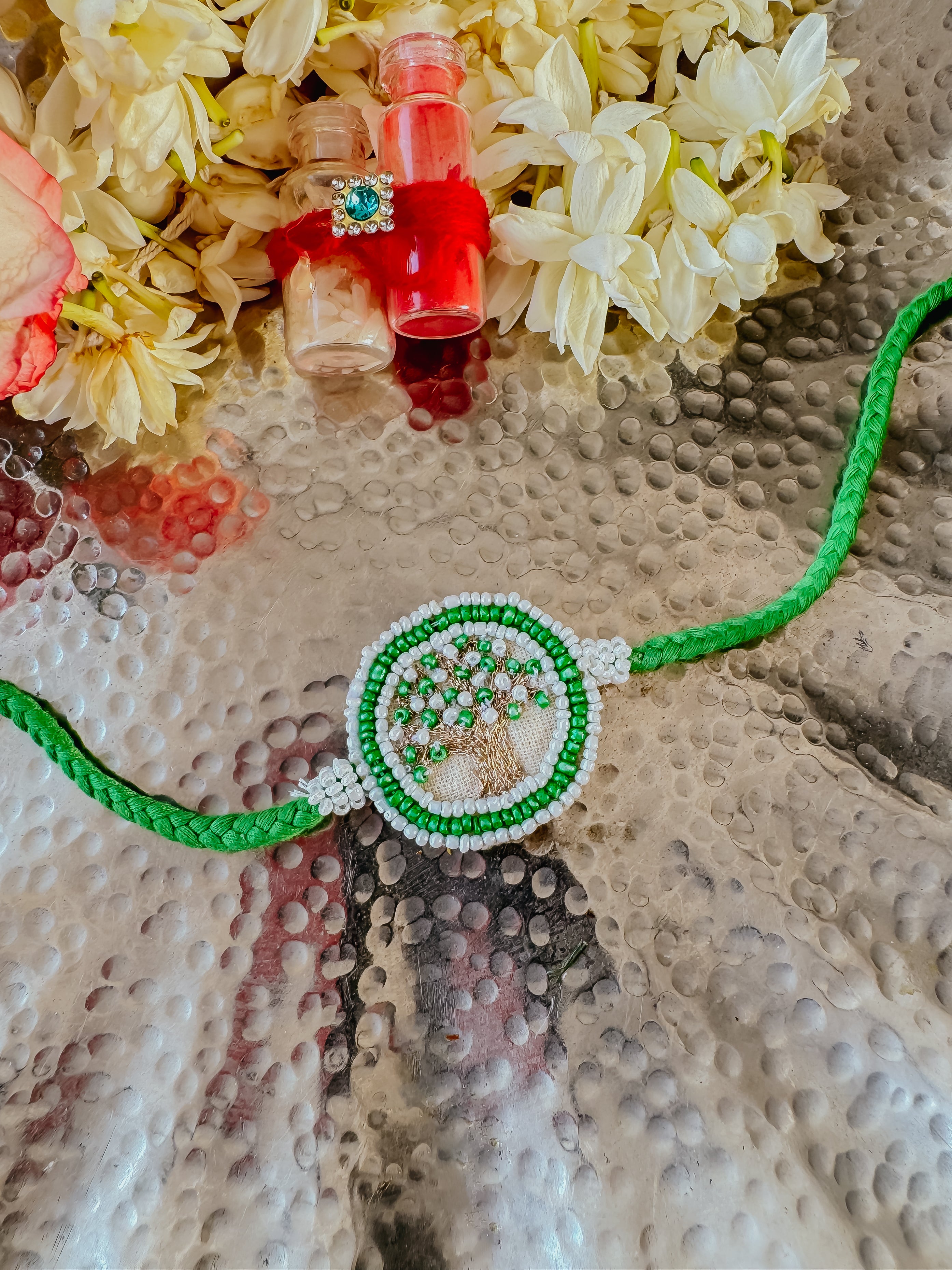 Green Kalpavriksha Handmade Rakhi