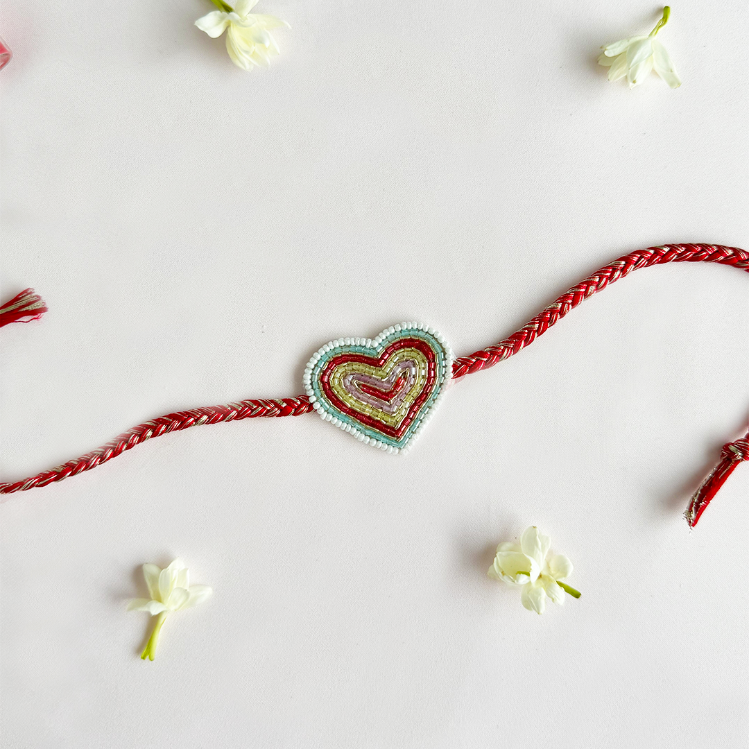 Heartstring Embroidered Handmade Rakhi