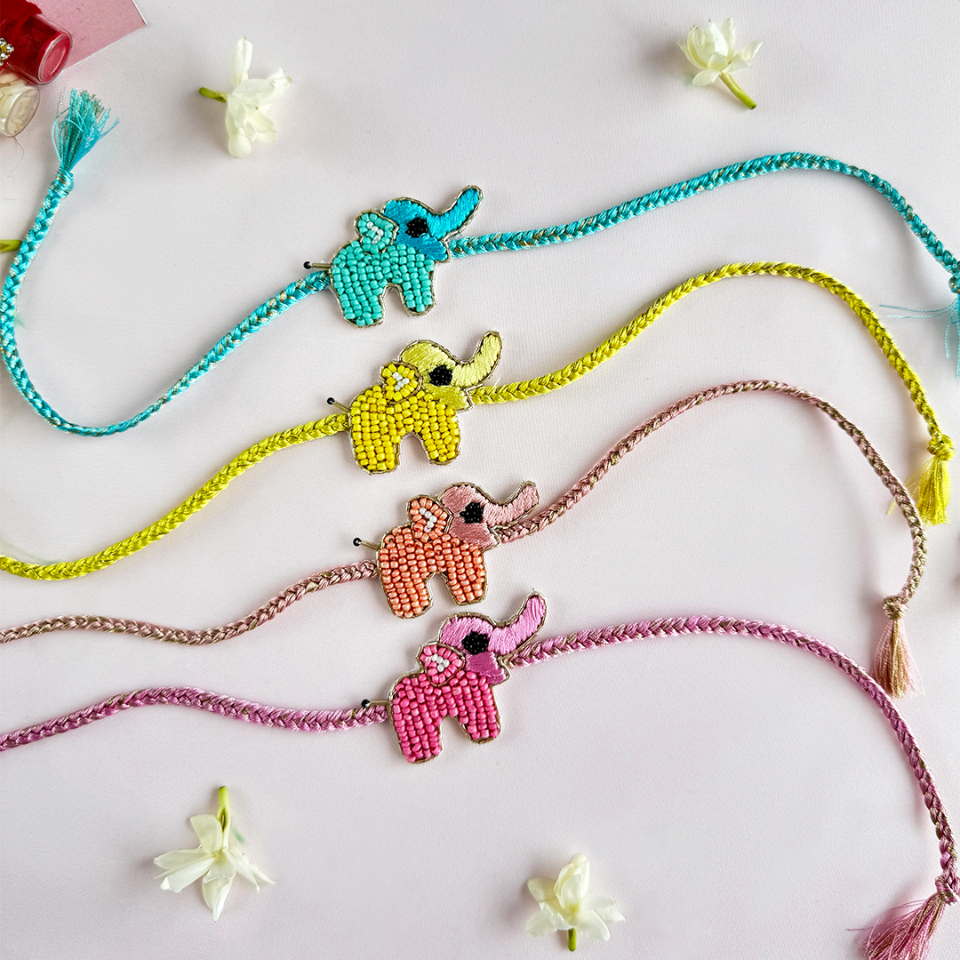 Set of 4- Haathi Mera Saathi Handmade Rakhi
