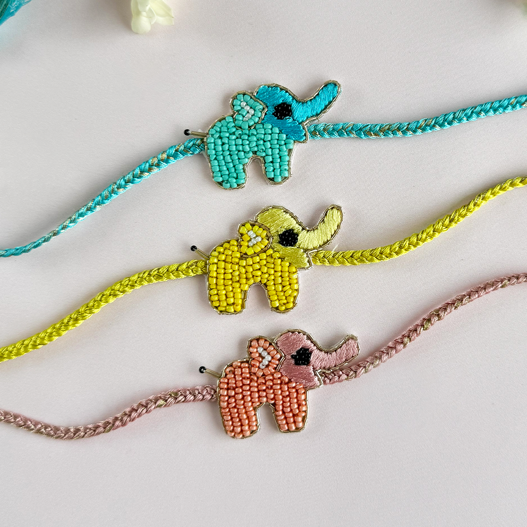 Set of 3- Haathi Mera Saathi Handmade Rakhi