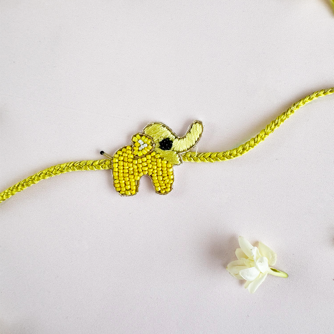 Yellow Haathi Mera Saathi Handmade Rakhi