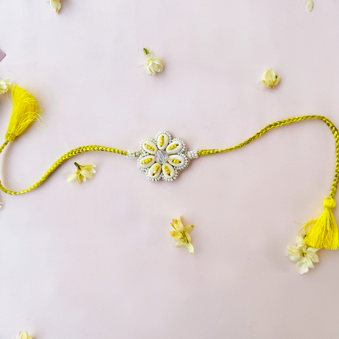Yellow Pastel Bloom Handmade Rakhi