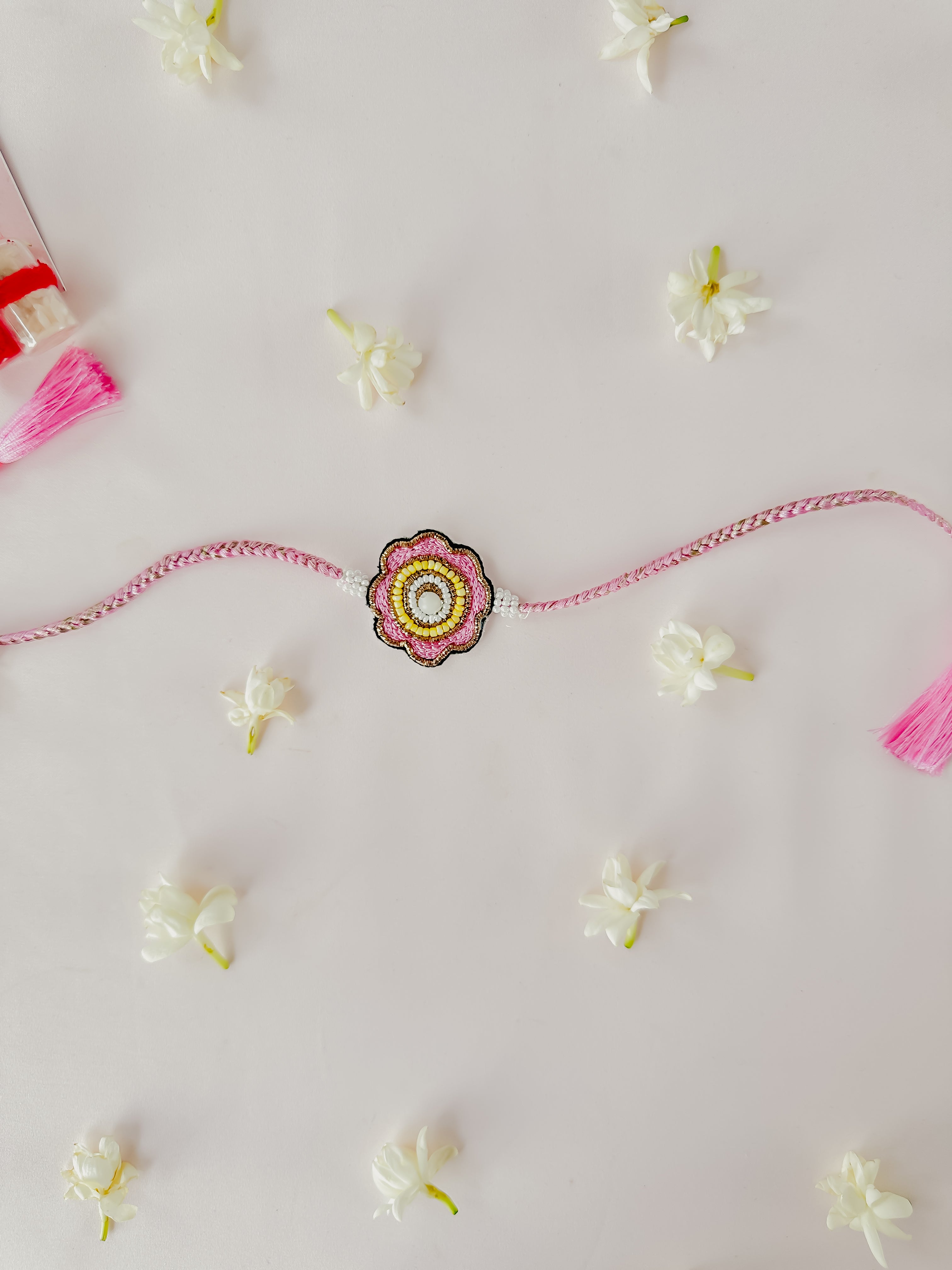 Pink Beaded Handmade Rakhi