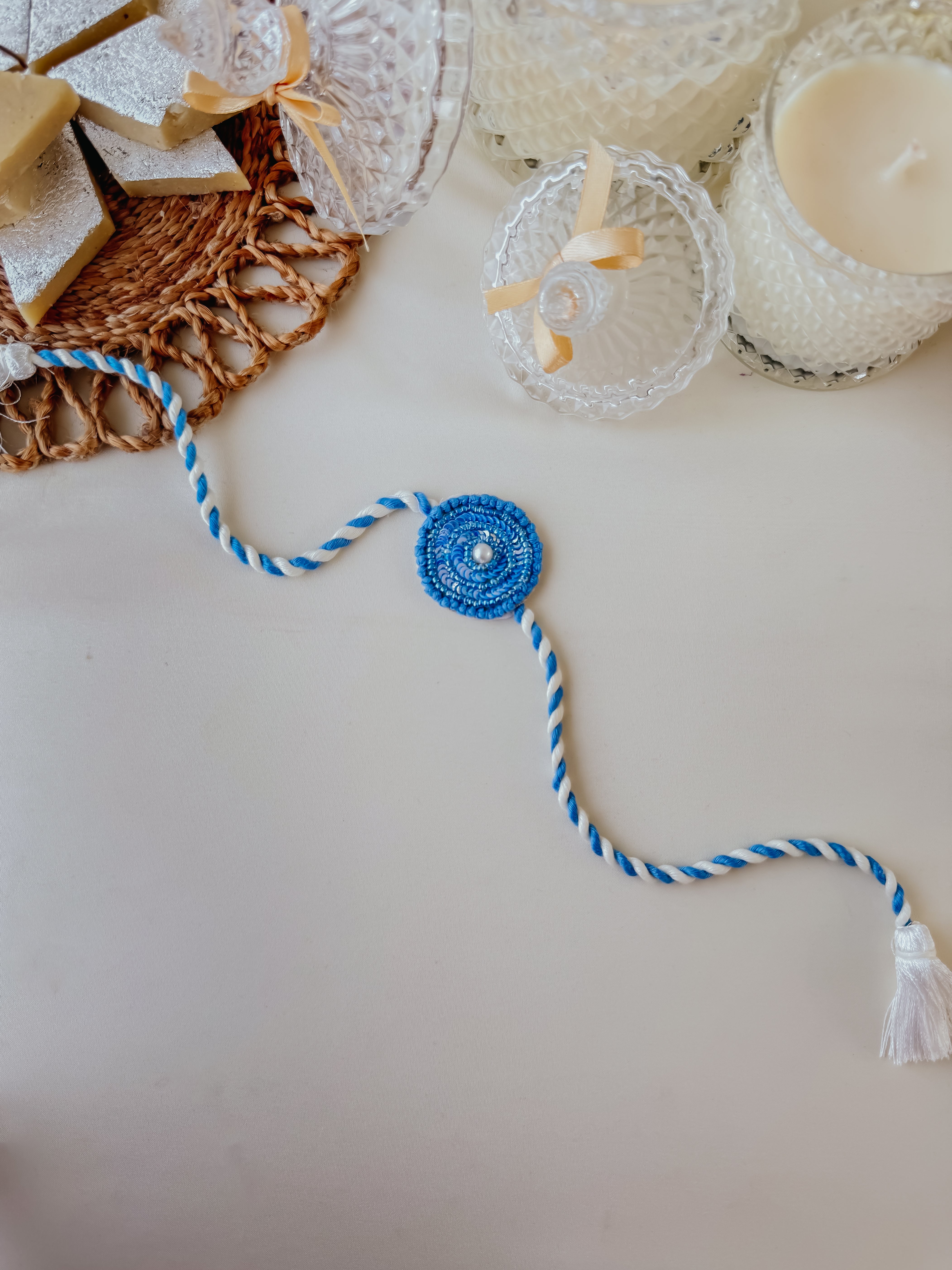 Blue Sapphire Shine Handmade Rakhi