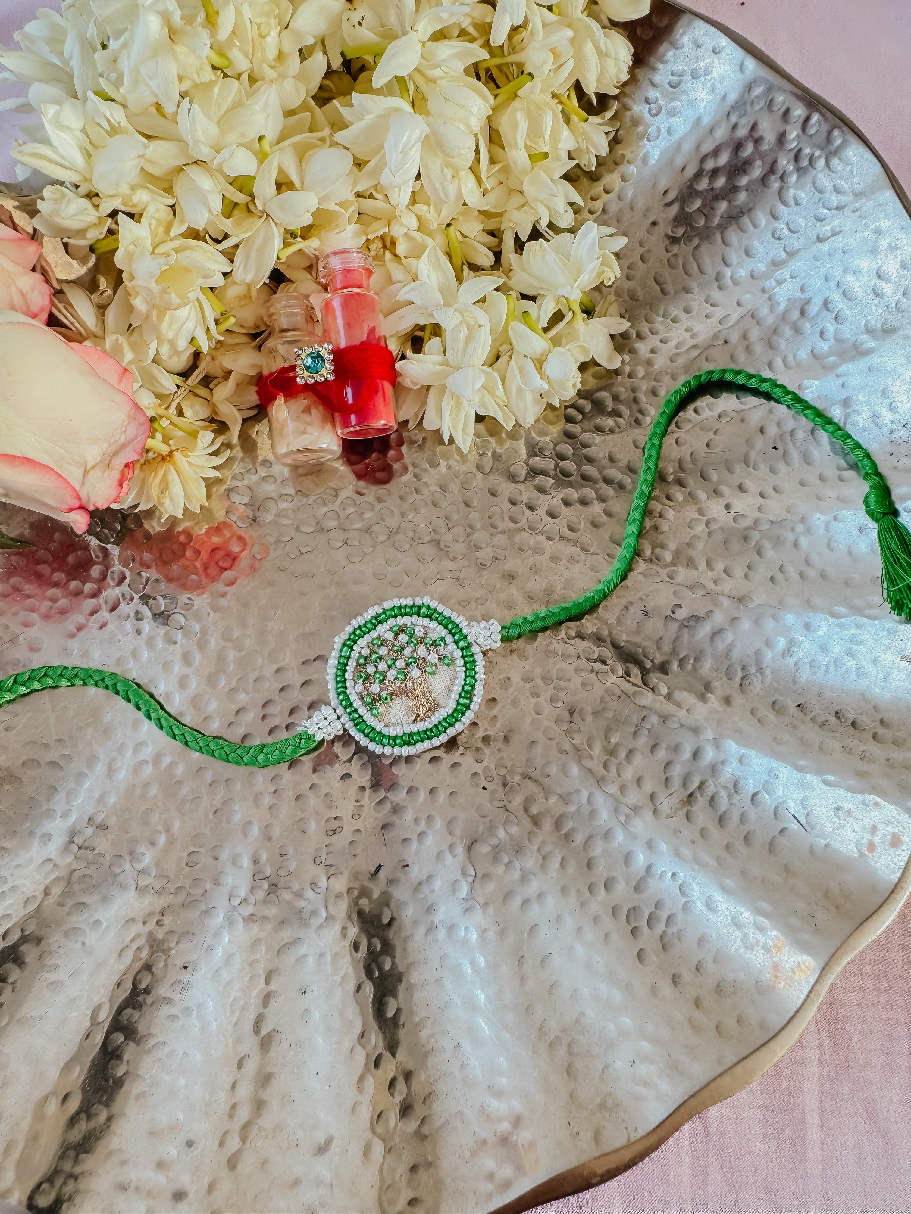 Green Kalpavriksha Handmade Rakhi