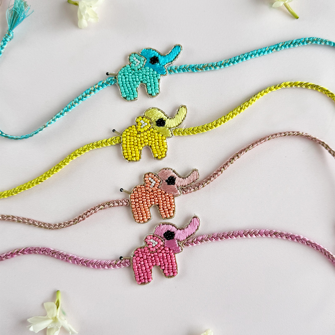 Set of 4- Haathi Mera Saathi Handmade Rakhi