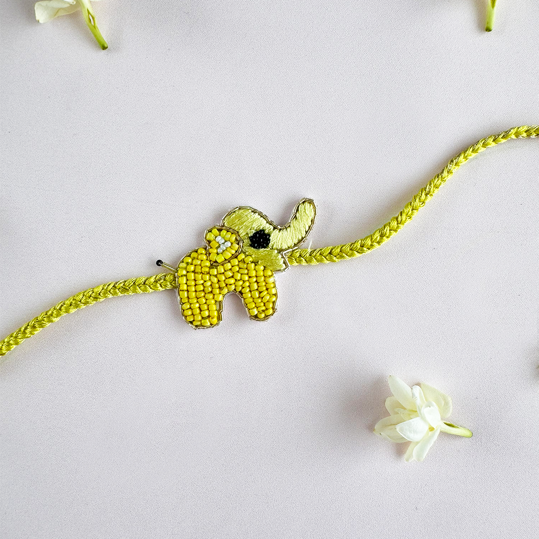 Yellow Haathi Mera Saathi Handmade Rakhi