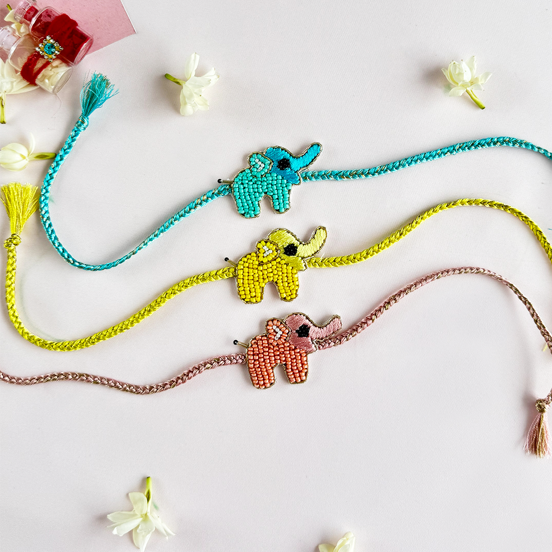 Set of 3- Haathi Mera Saathi Handmade Rakhi