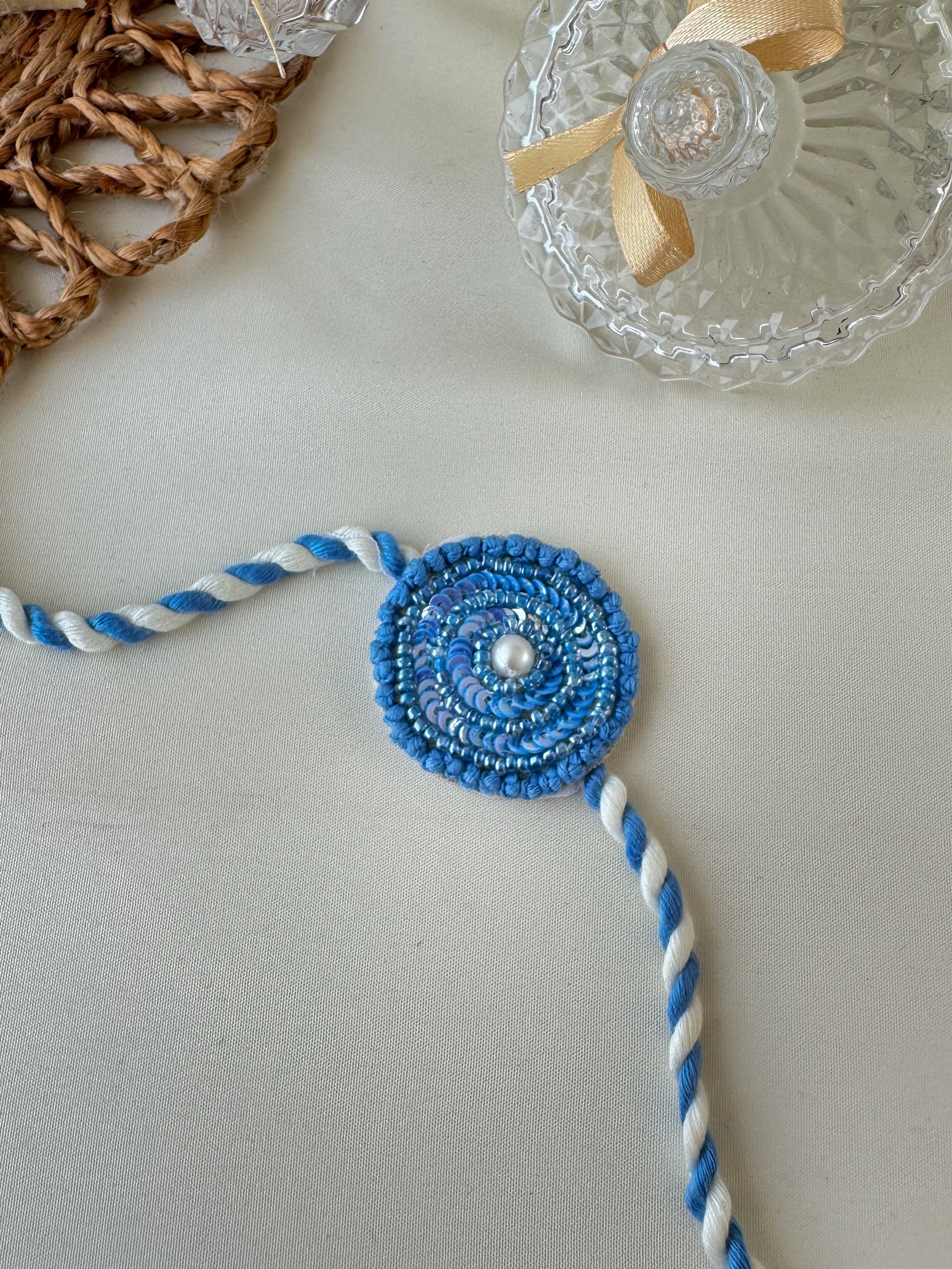 Blue Sapphire Shine Handmade Rakhi