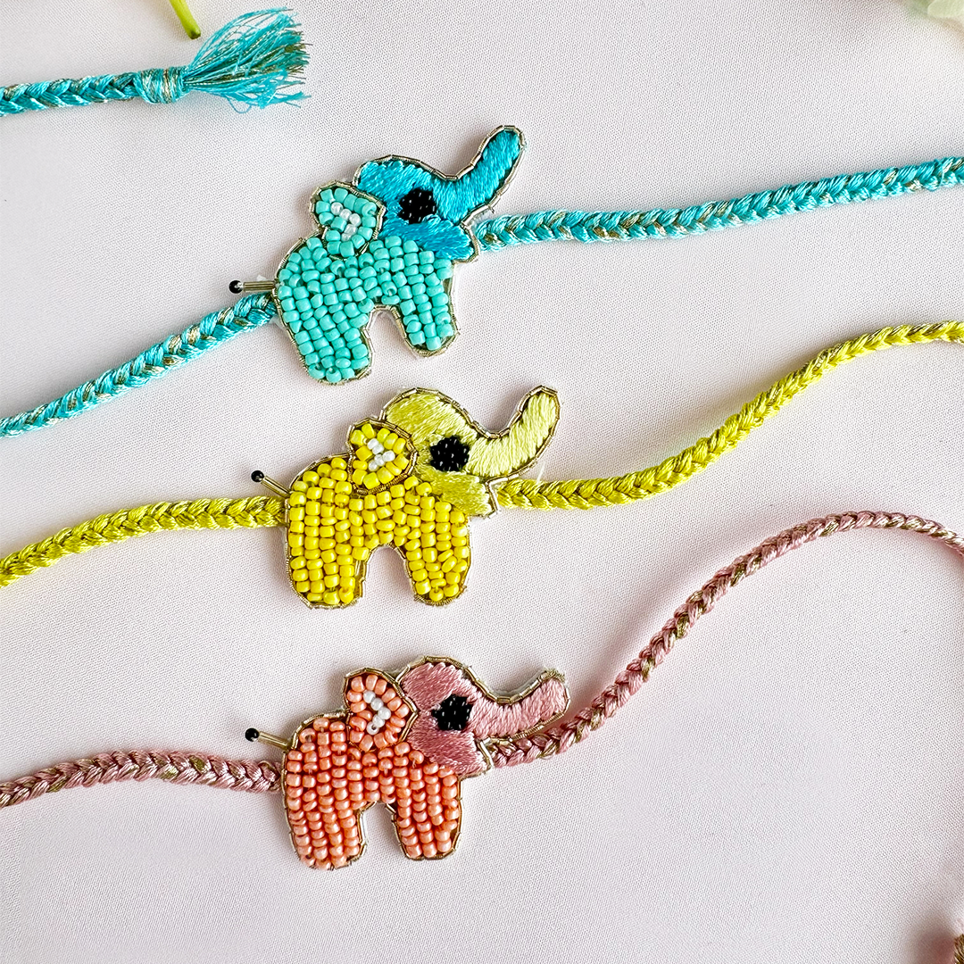 Set of 3- Haathi Mera Saathi Handmade Rakhi