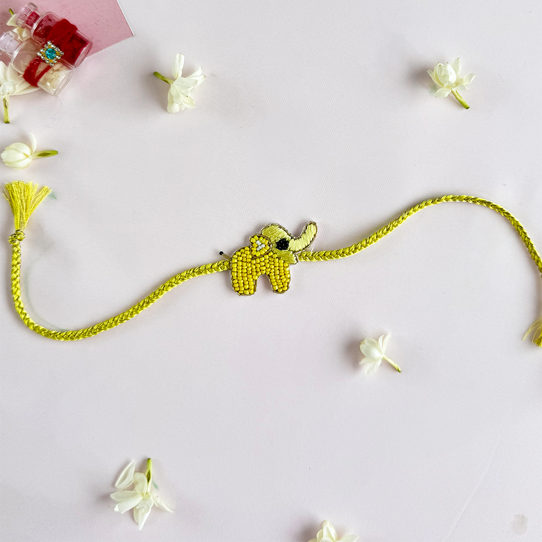 Yellow Haathi Mera Saathi Handmade Rakhi