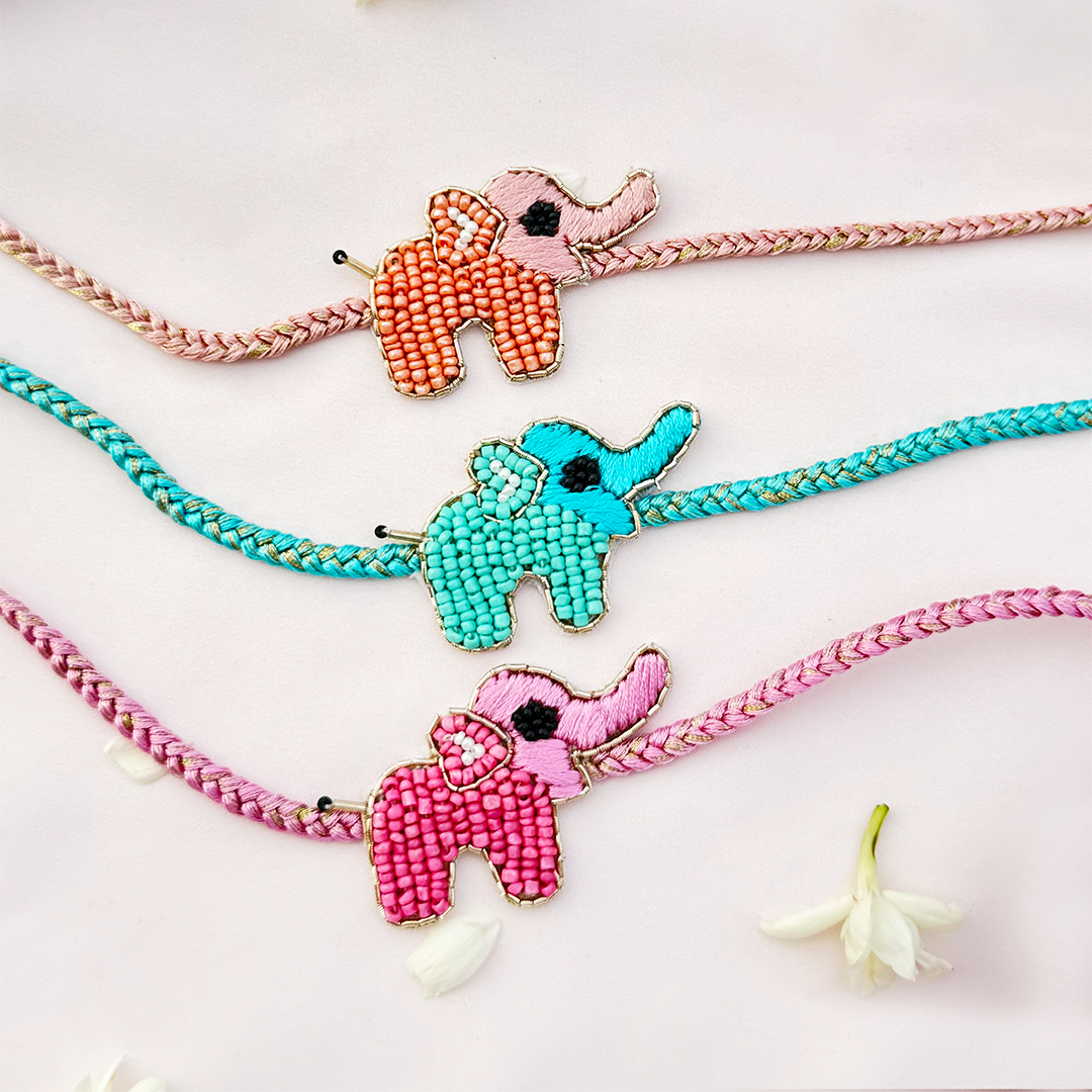 Set of 3- Haathi Mera Saathi Handmade Rakhi