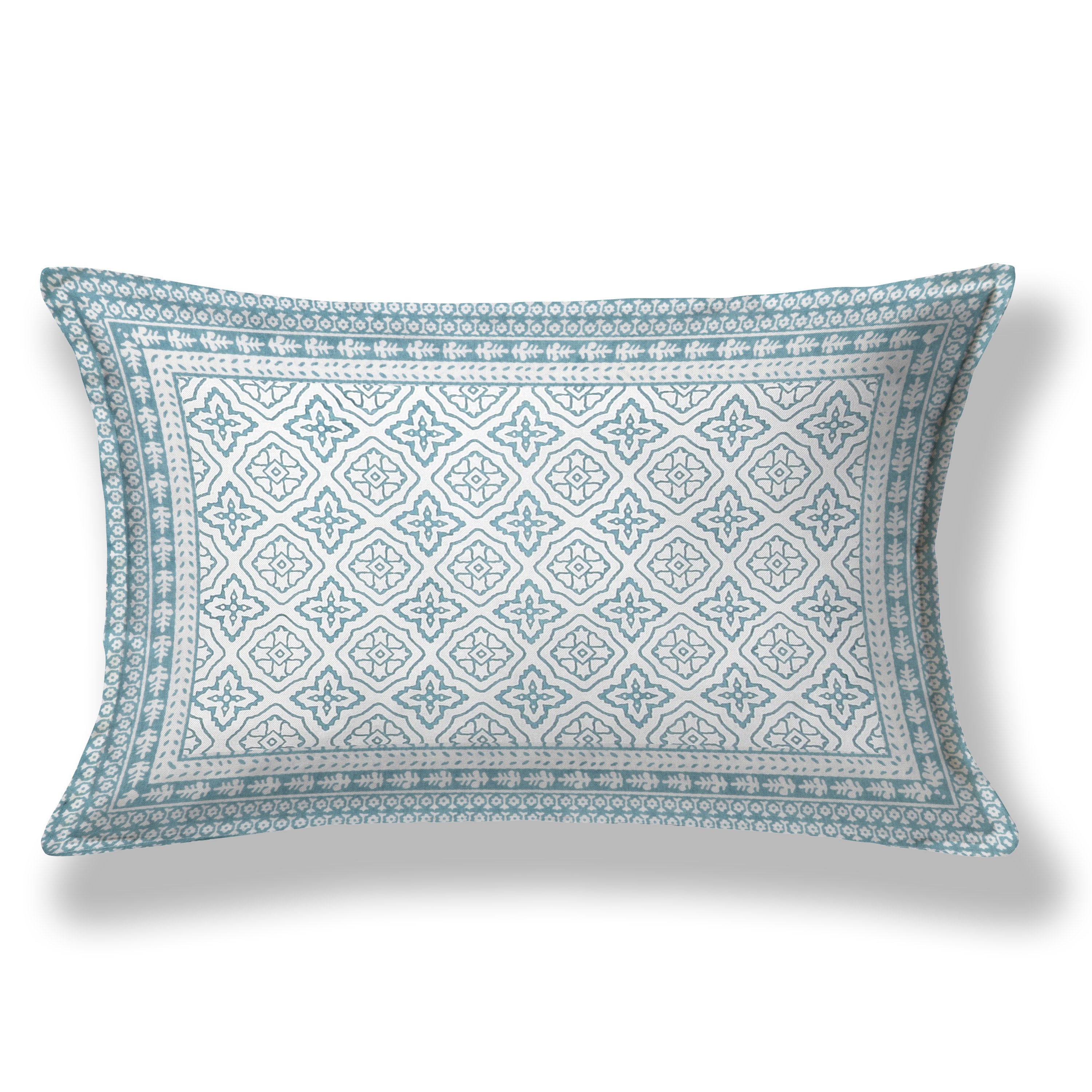Square Printed Cotton Single Bedsheet- Blue (Pack of 2)
