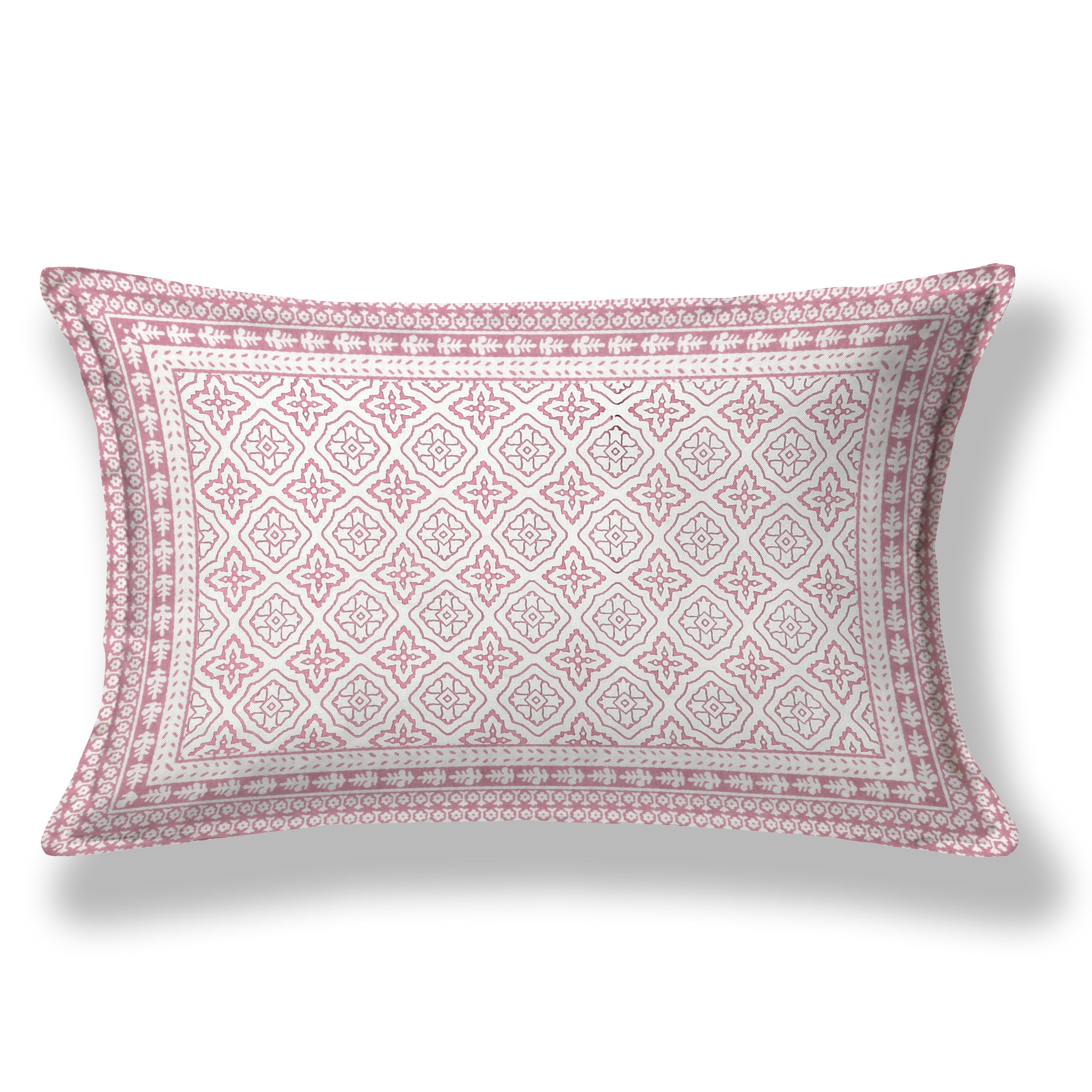 Square Printed Cotton Single Bedsheet- Pink (Pack of 2)