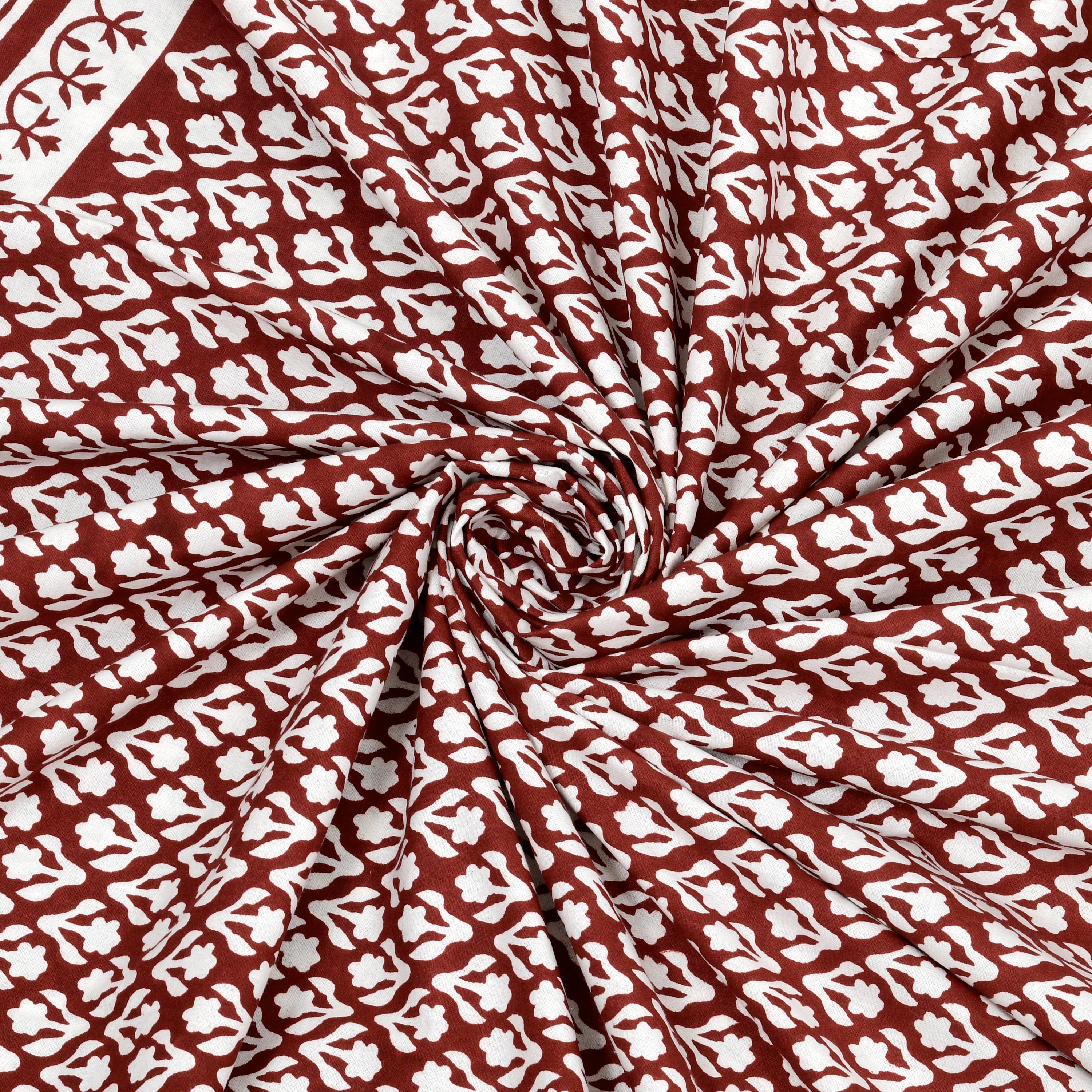 Rajasthani Jaali Printed Cotton Bedsheet - Maroon