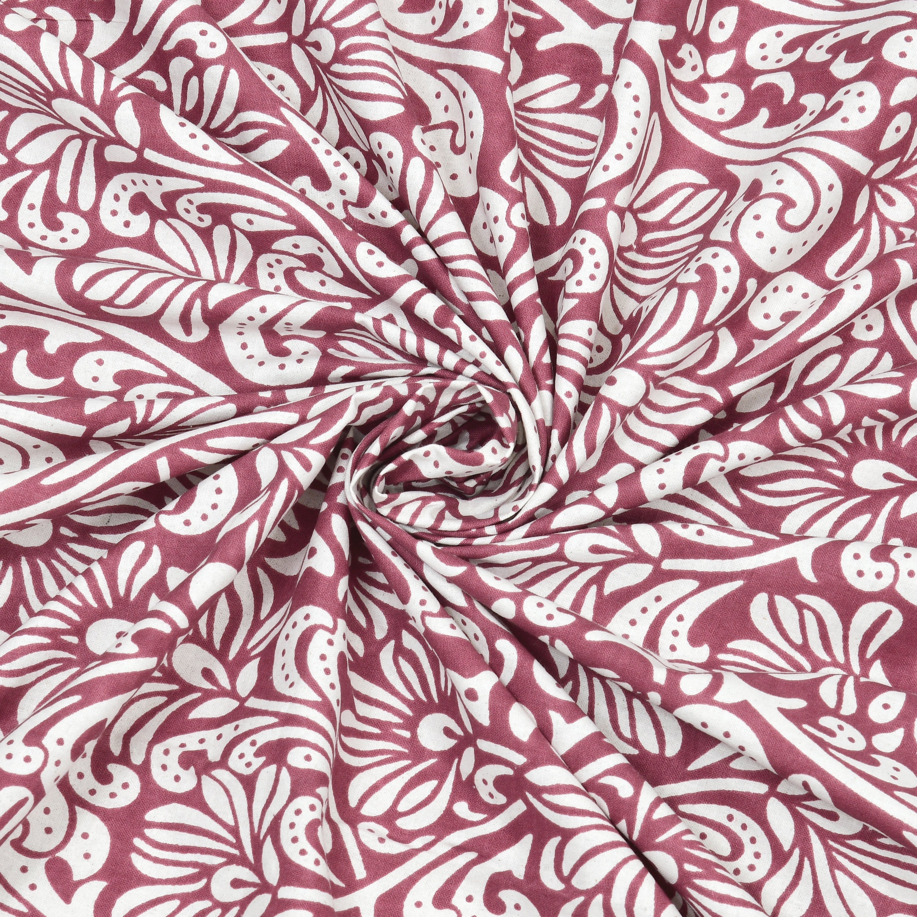 Paisley Block-Printed Cotton Bedsheet- Pink