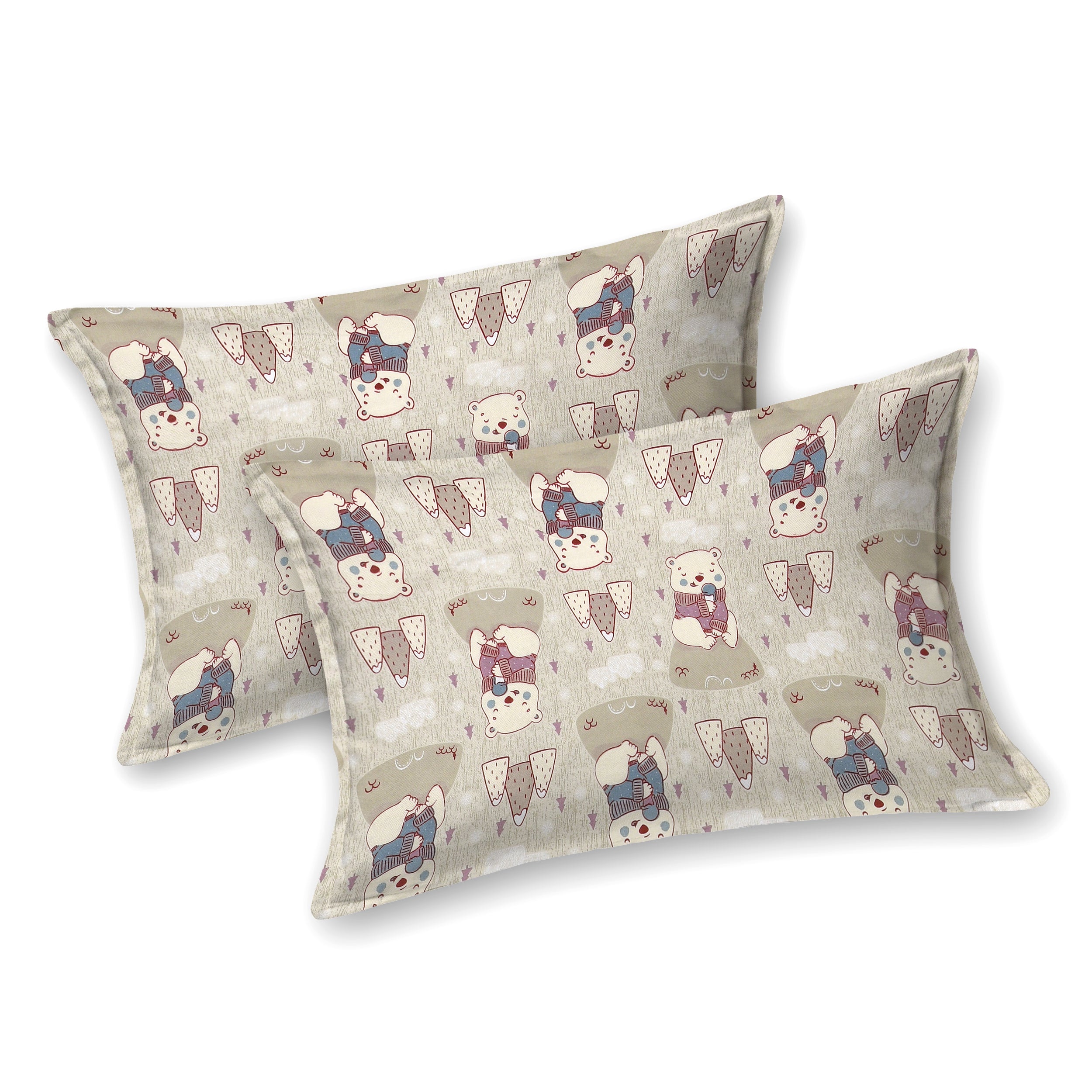 Bear Buddies Pure Cotton Bedsheet- Beige