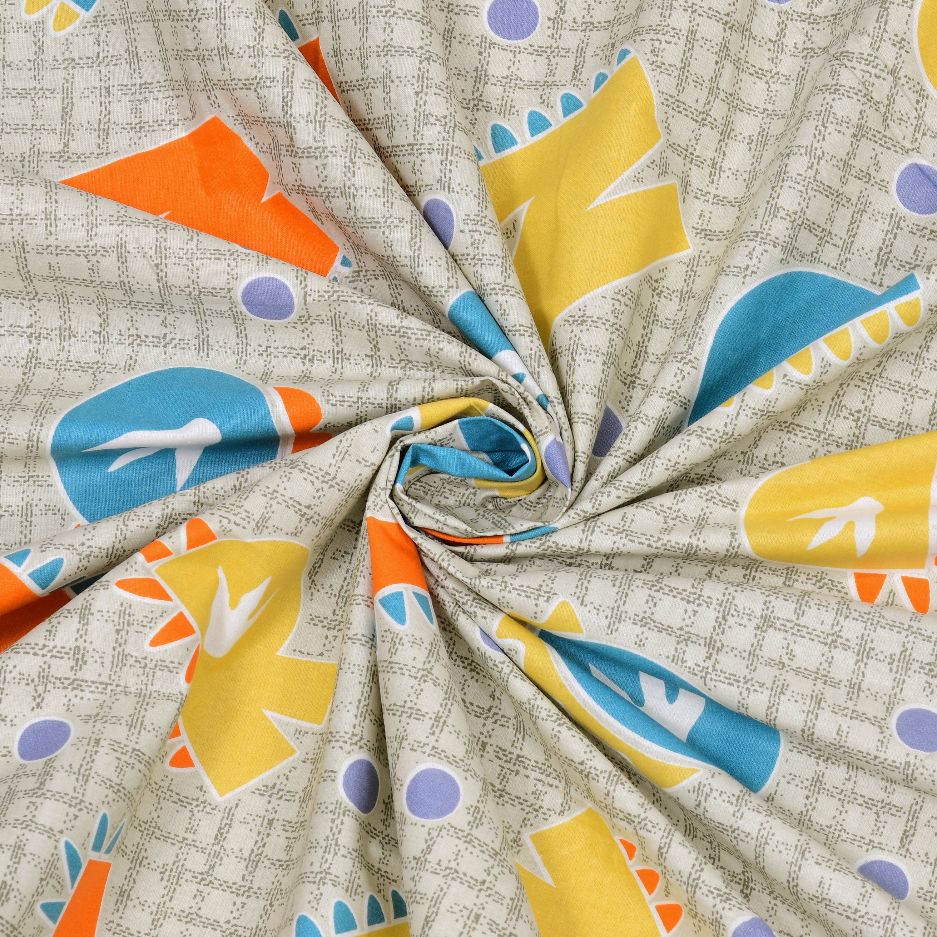 Alphabetical Adventure Pure Cotton Bedsheet- Creamy Green