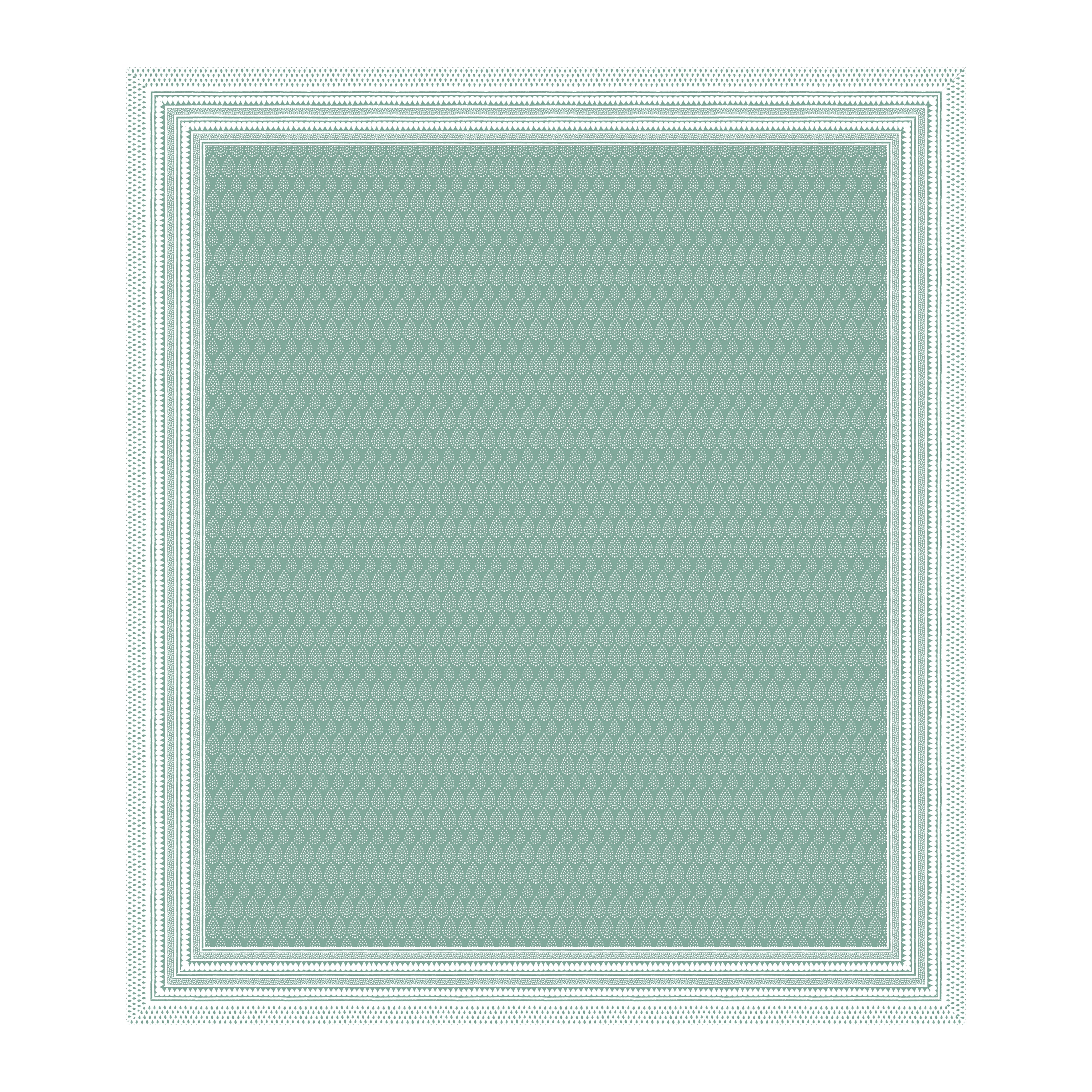 Teardrop Printed Cotton Bedsheet - Sage Green