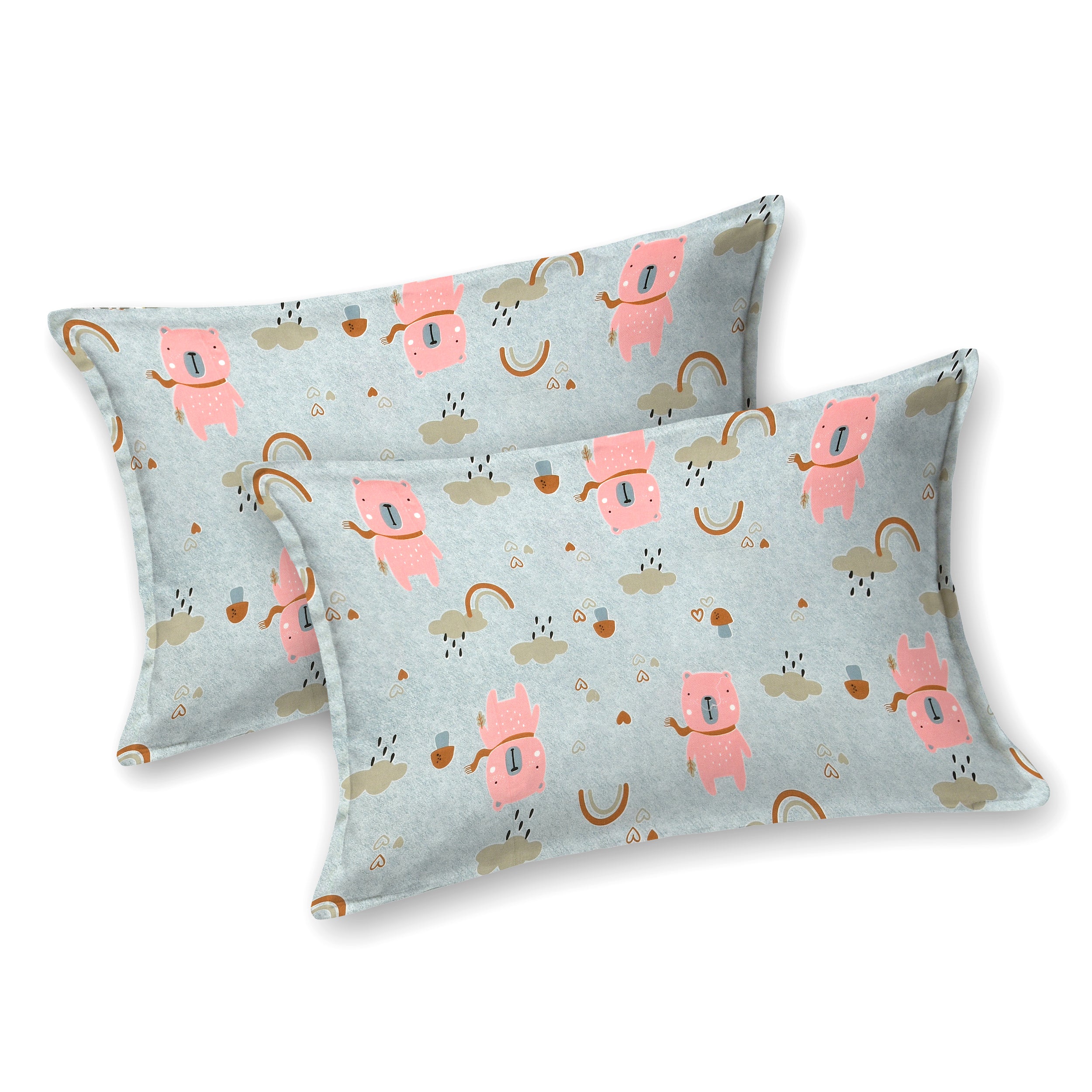 Dream World Pure Cotton Bedsheet- Sky Blue