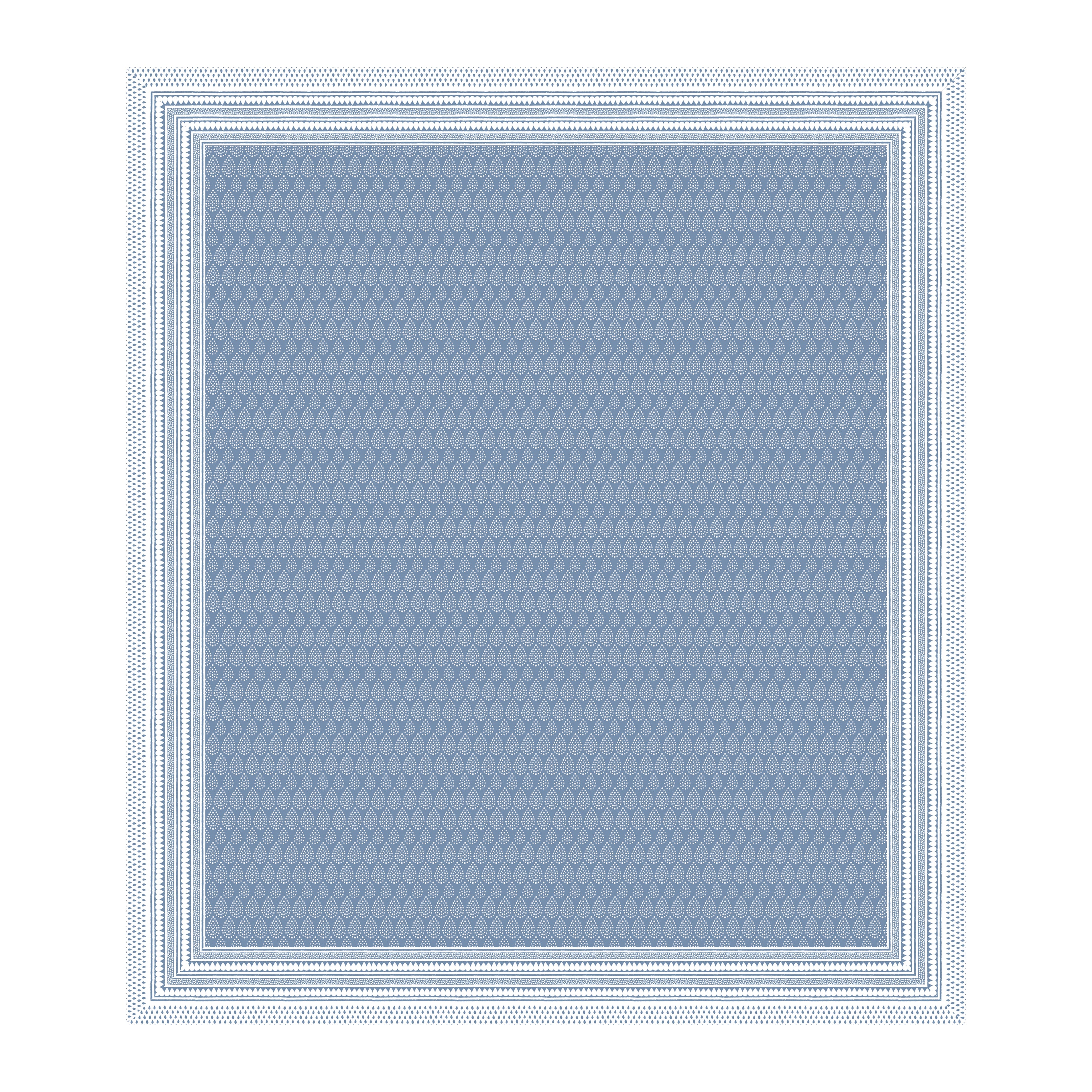 Teardrop Printed Cotton Bedsheet - Dark Blue