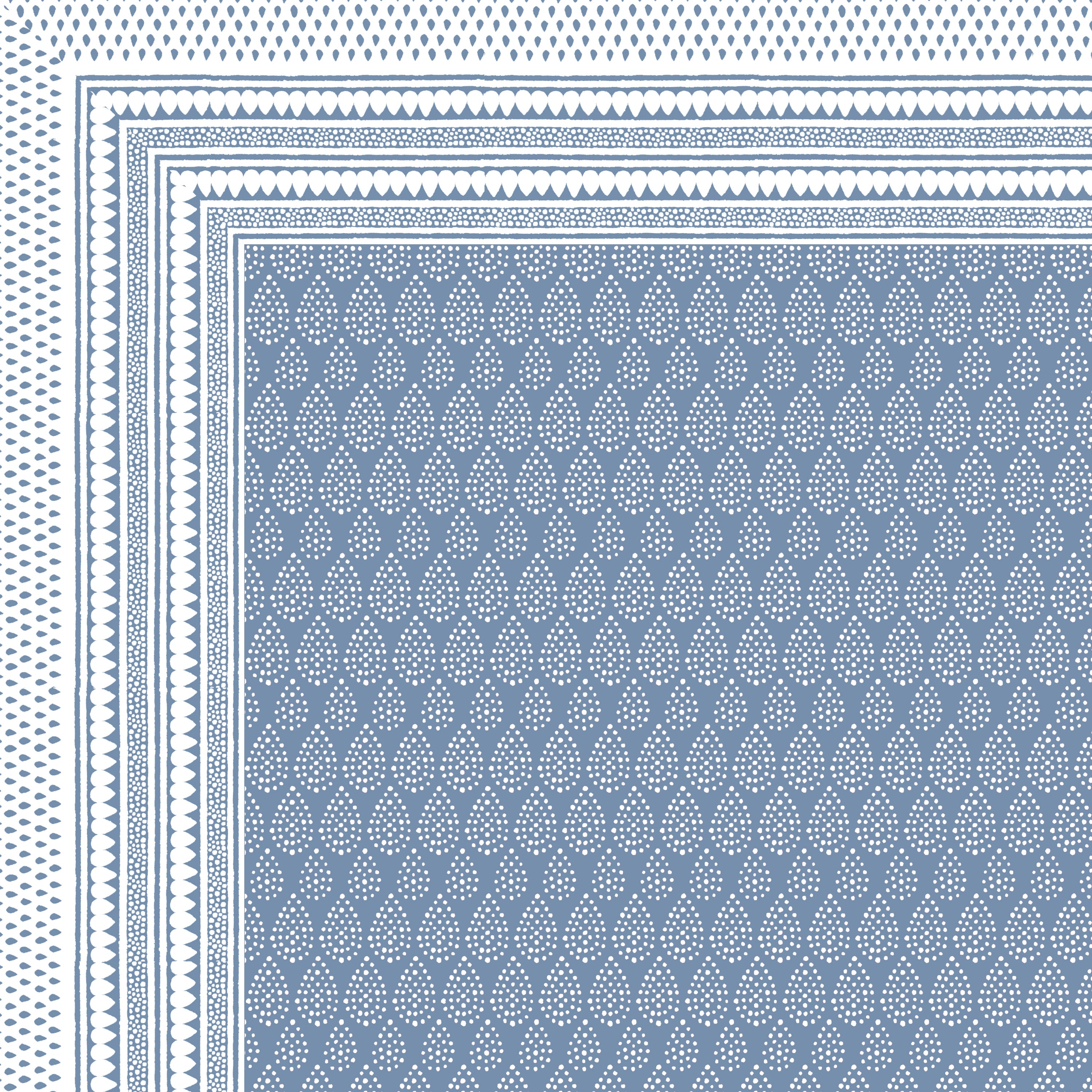 Teardrop Printed Cotton Bedsheet - Dark Blue