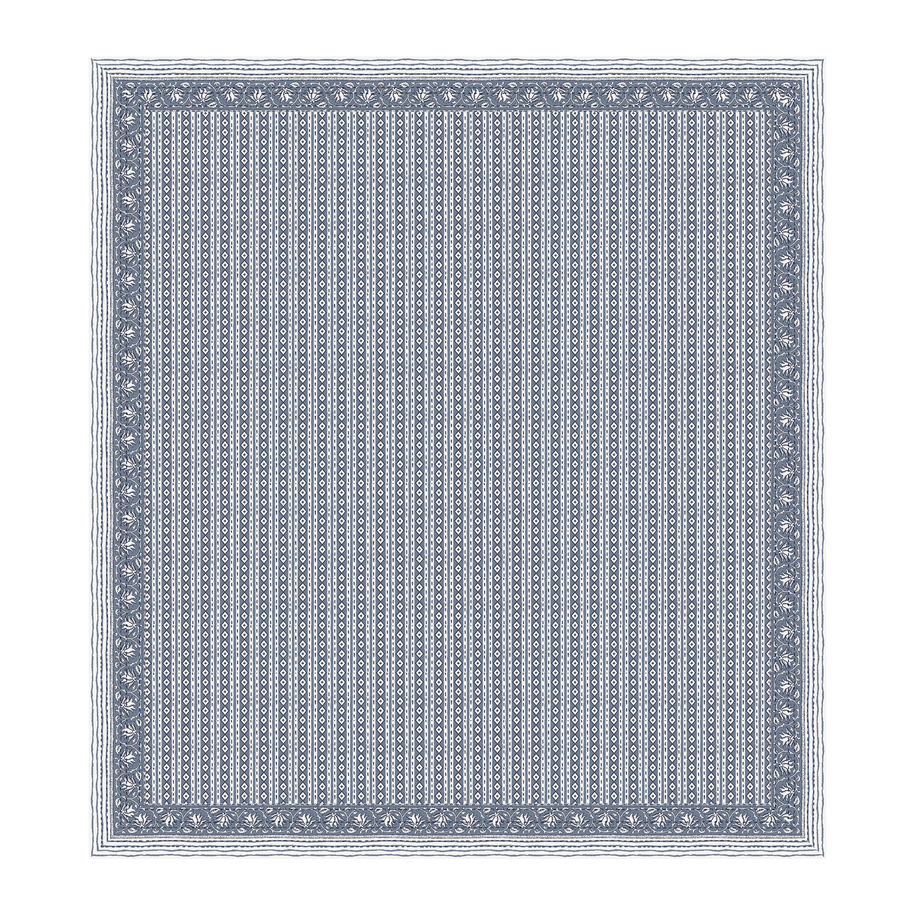 Rajasthani Blockprinted Cotton Bedsheet - Ash Grey