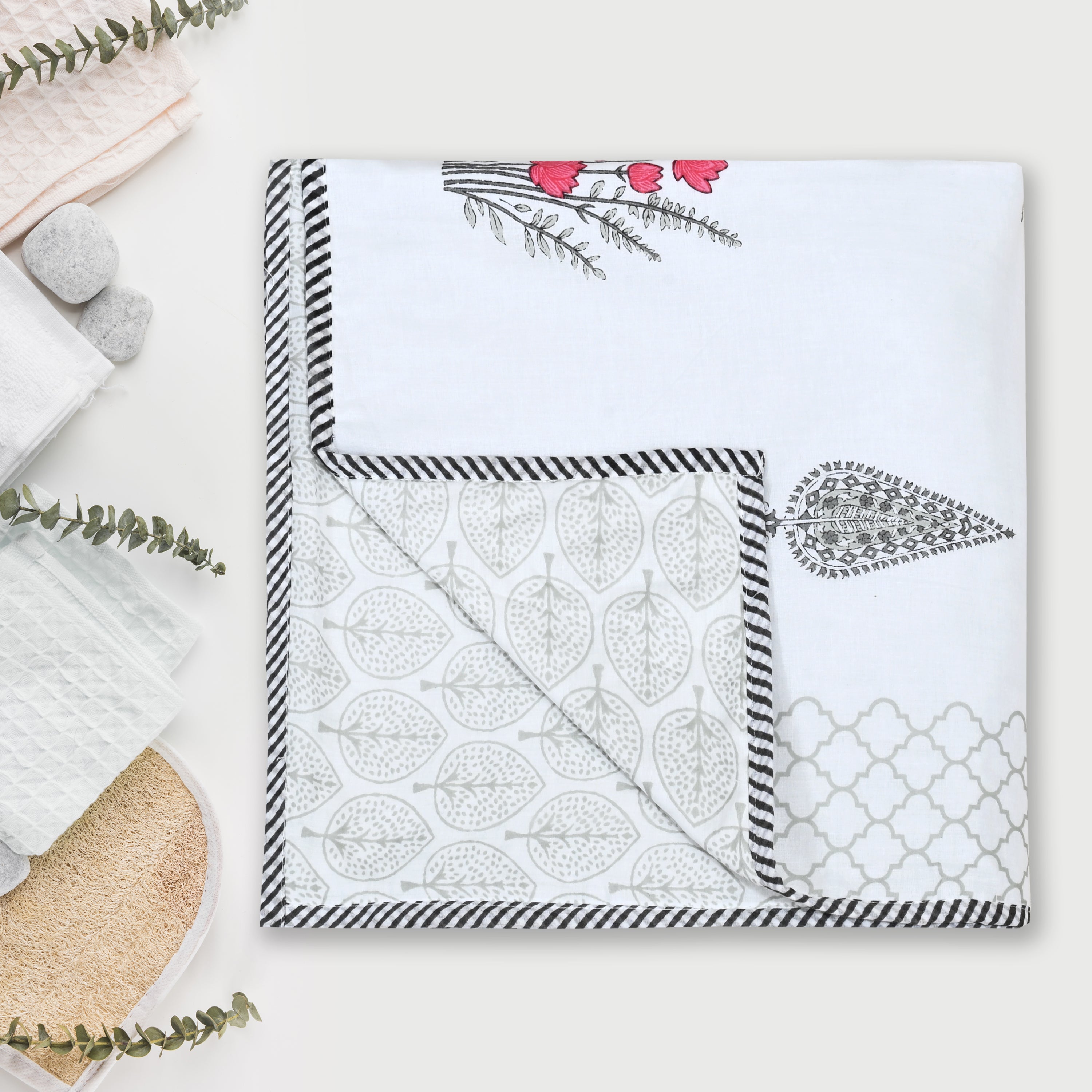 Botanical Calm Dohar Printable & Reversible - Lily