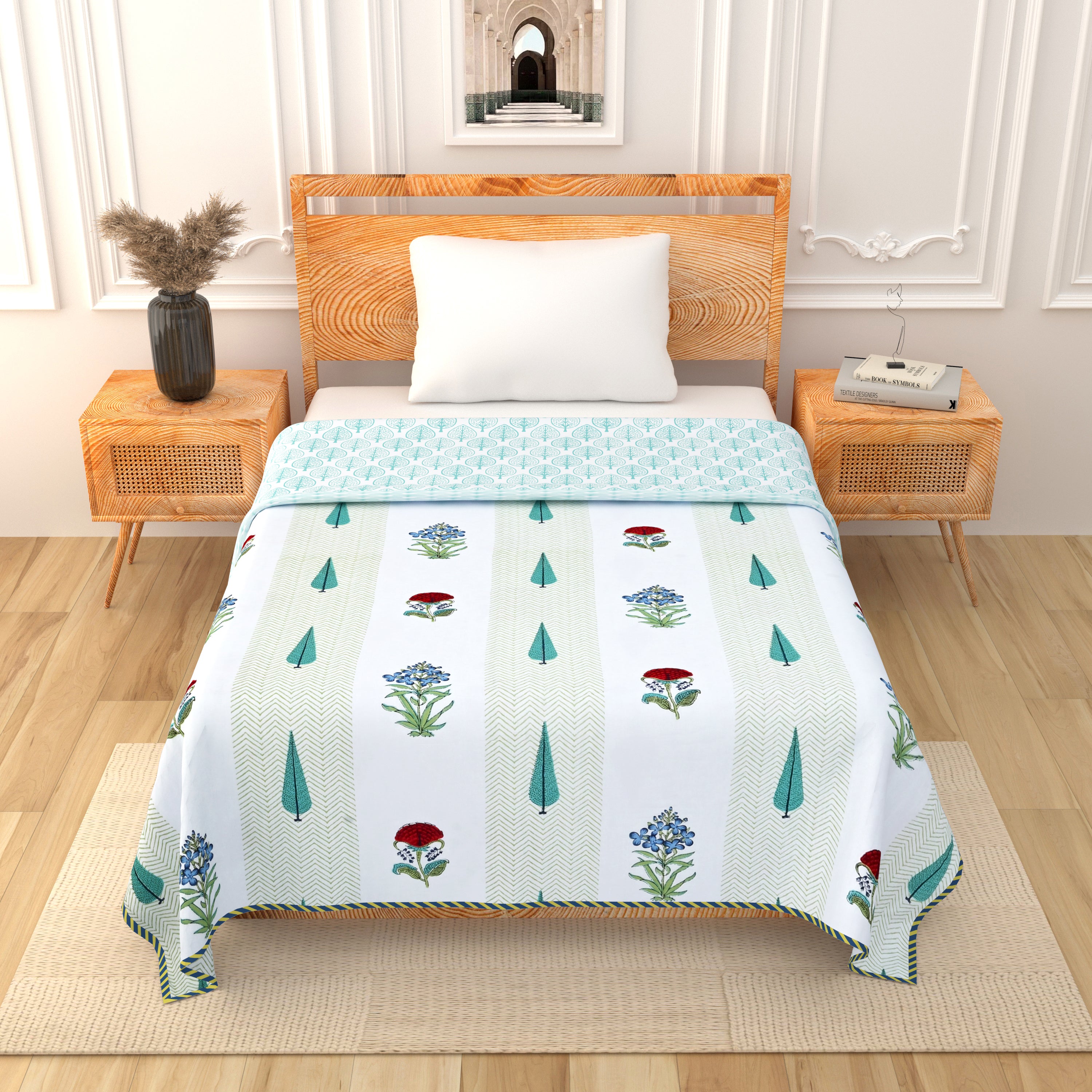 Meadow Mist Summer Cotton Dohar Printable & Reversible