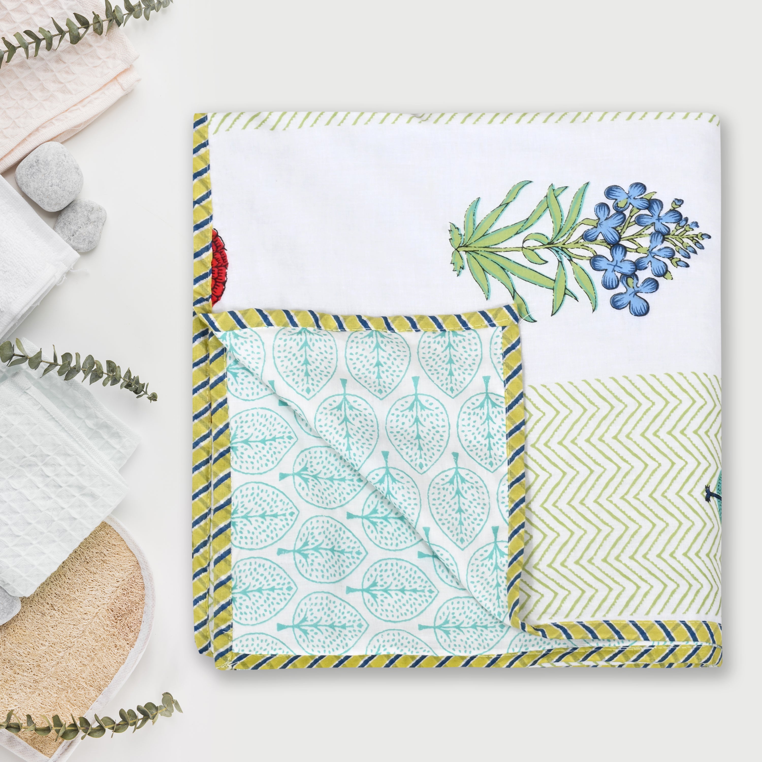 Meadow Mist Summer Cotton Dohar Printable & Reversible