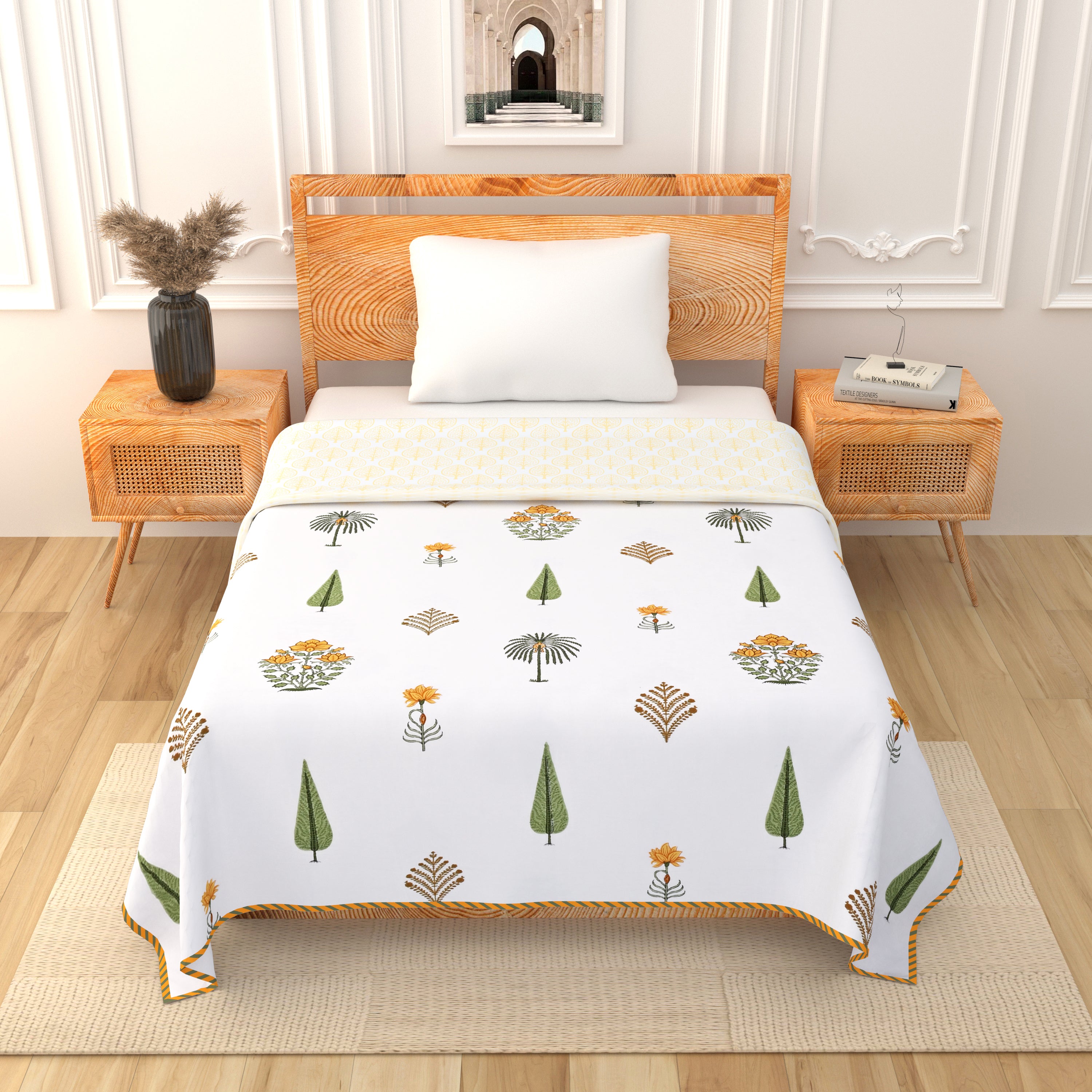 Palm & Petal Cotton Dohar Printable & Reversible