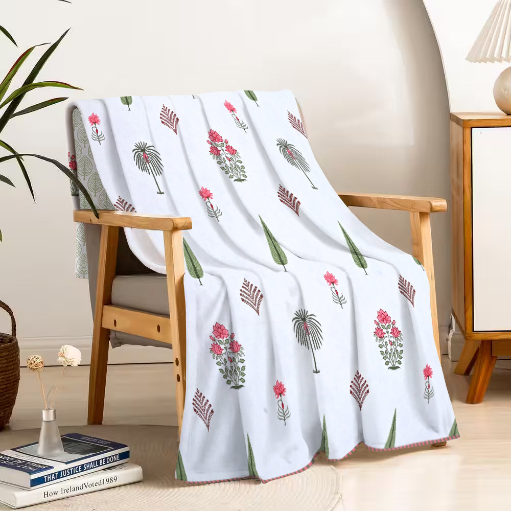 Pink Bloom Breeze Cotton Dohar Printable & Reversible