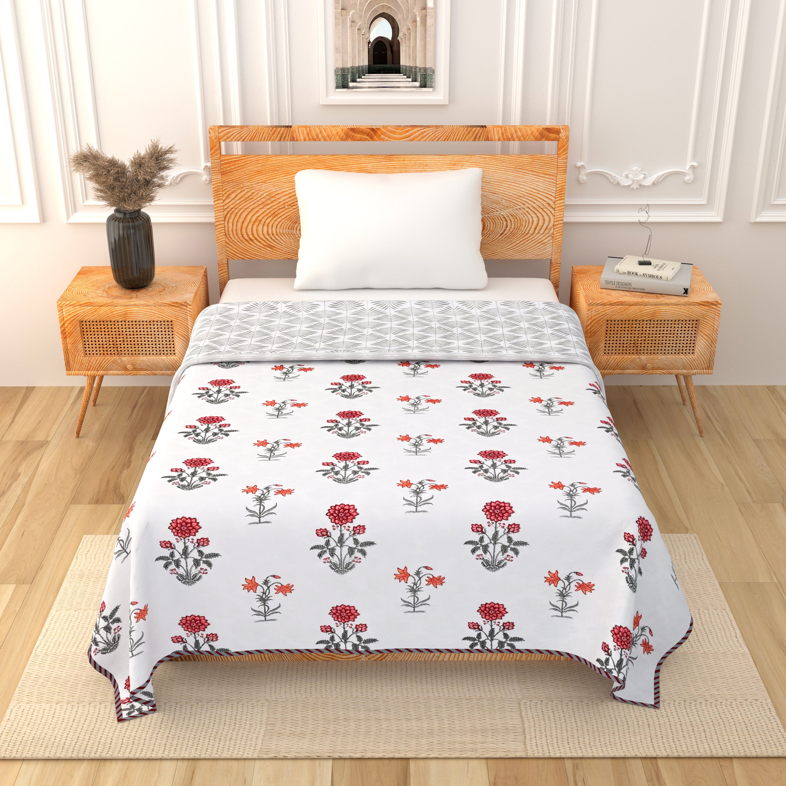 Scarlet Mist Cotton Dohar Printable & Reversible